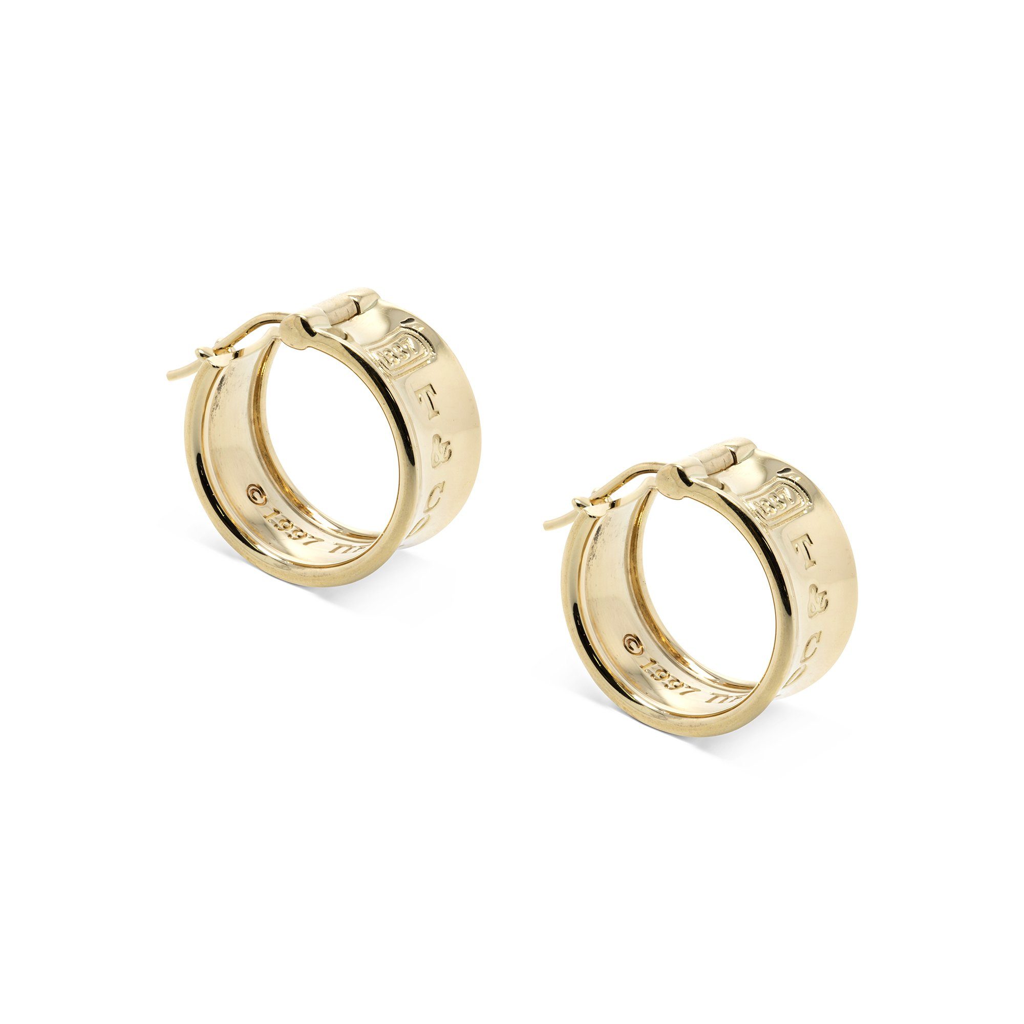 Tiffany & Co. 18k Gold 1837 Hoop Earrings