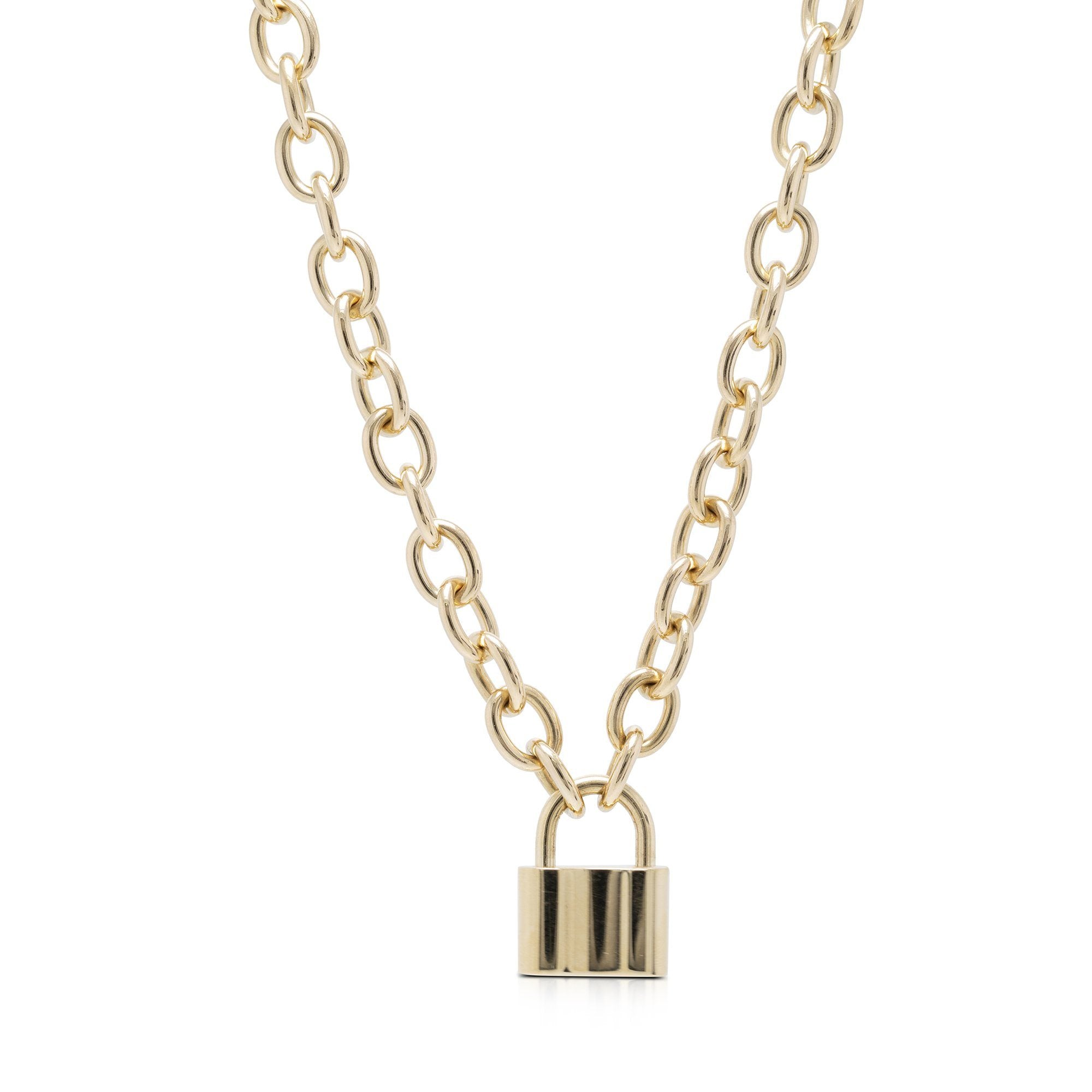 Tiffany & Co. 18k Gold 1837 Lock Charm Pendant Necklace