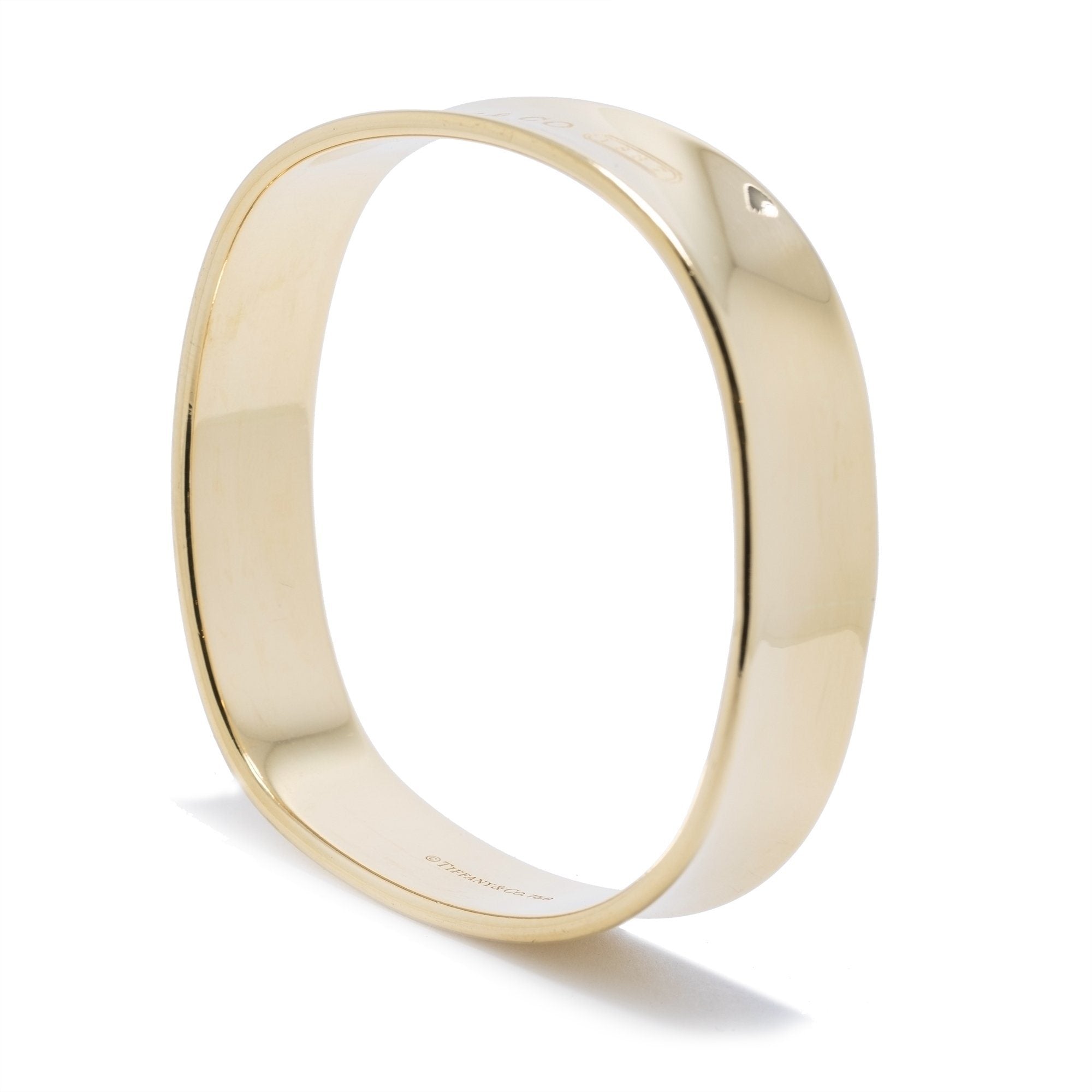 Tiffany & Co. 18k Gold 1837 Square Bangle Bracelet