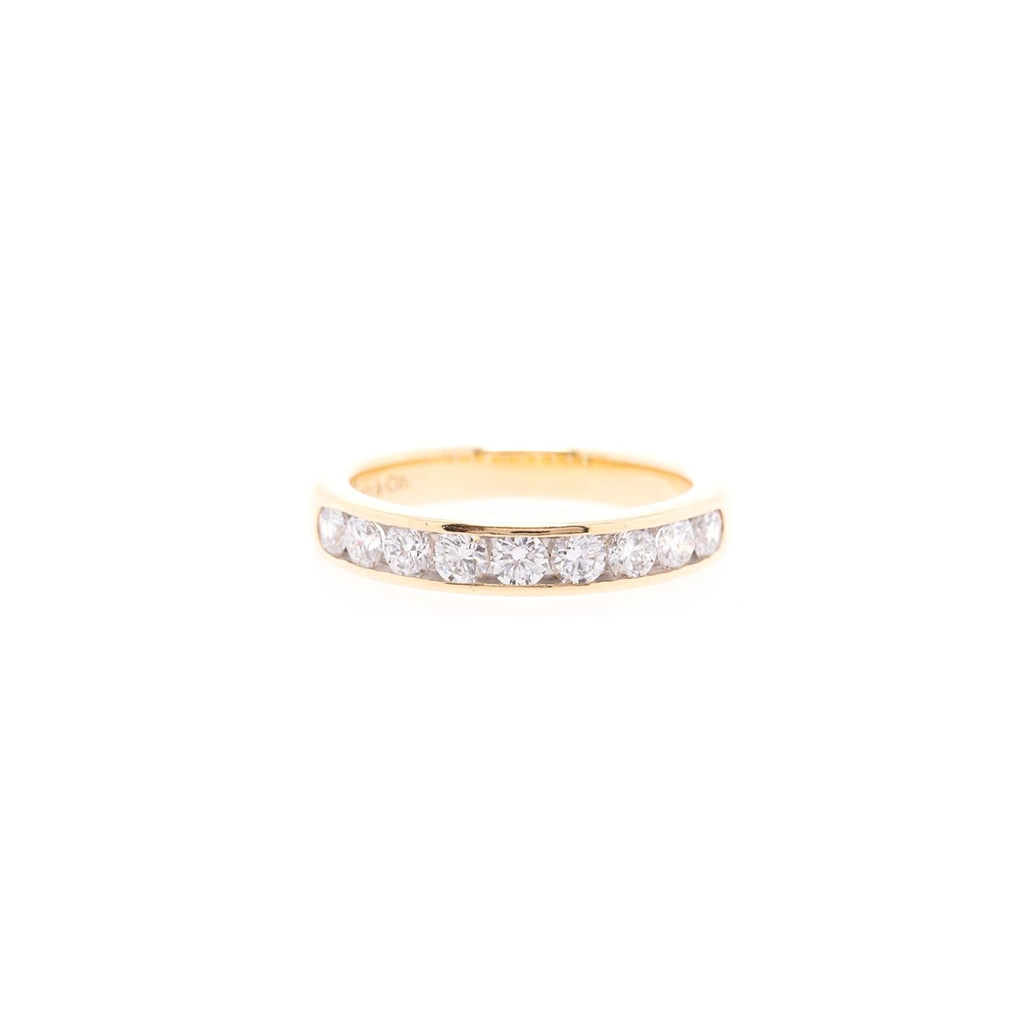 Tiffany & Co. 18k Gold Channel-Set Half-Circle Diamond Wedding Band Ring