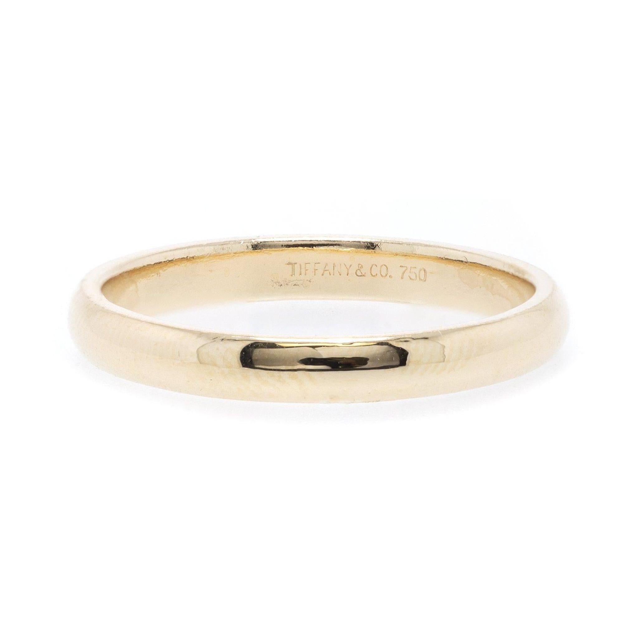 Tiffany & Co. 18k Gold Classic Wedding Band Ring