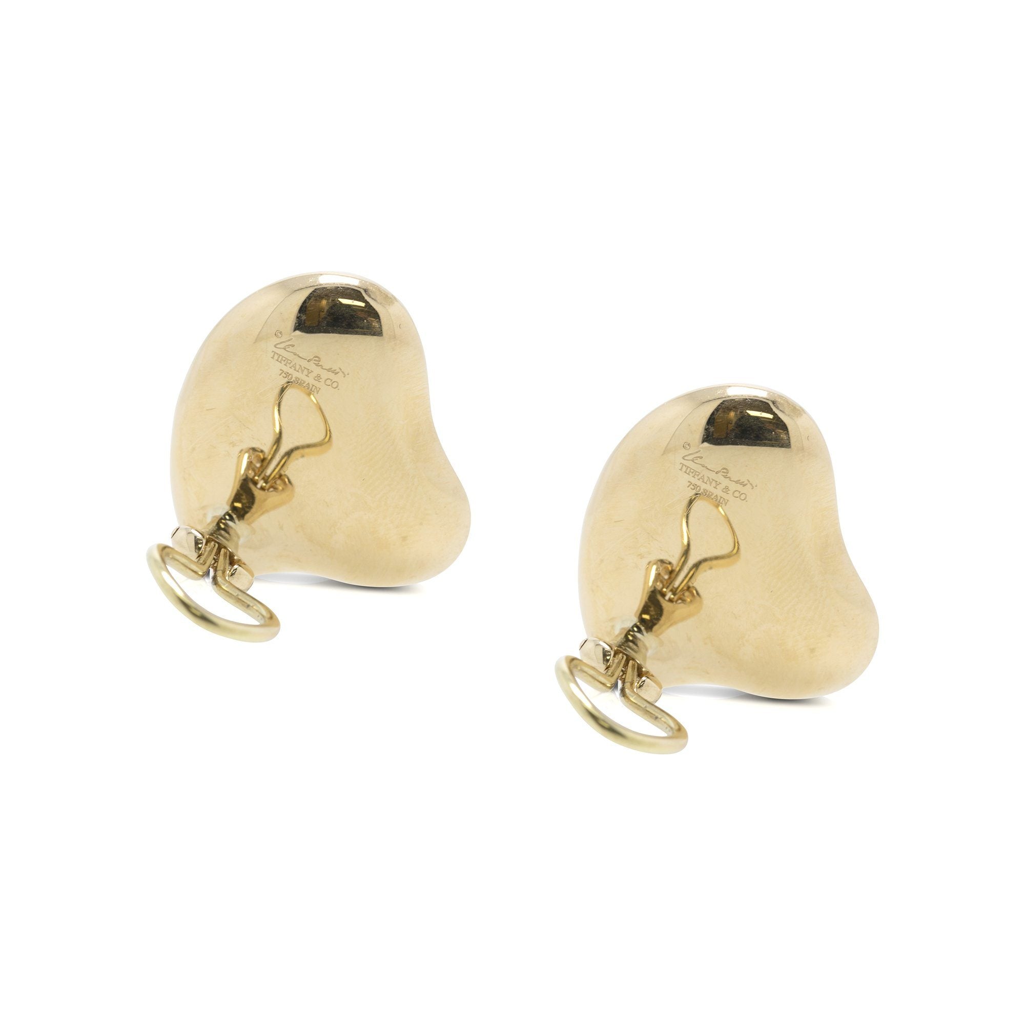 Tiffany & Co. 18k Gold Elsa Peretti Full Heart Ear Clips