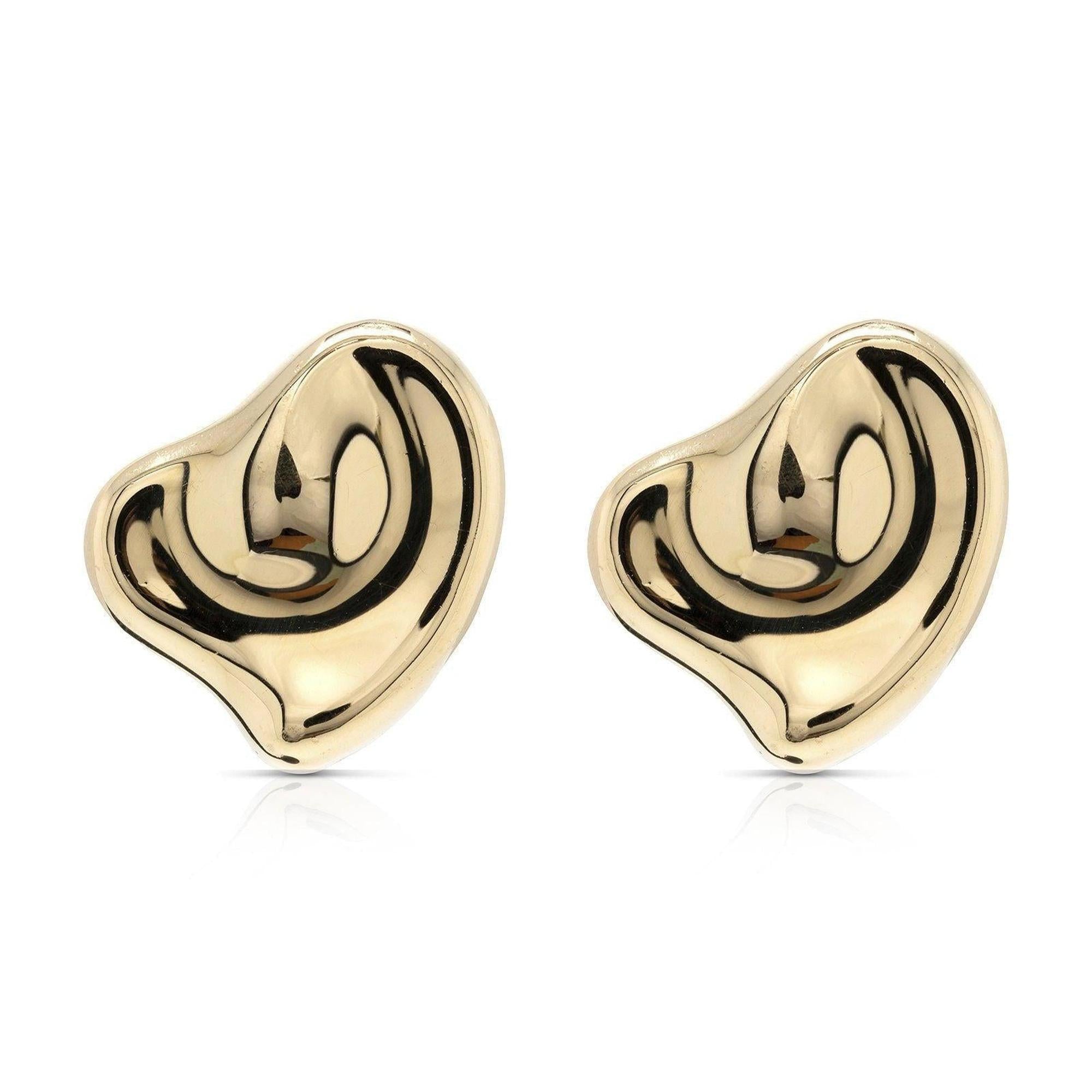Tiffany & Co. 18k Gold Elsa Peretti Full Heart Ear Clips