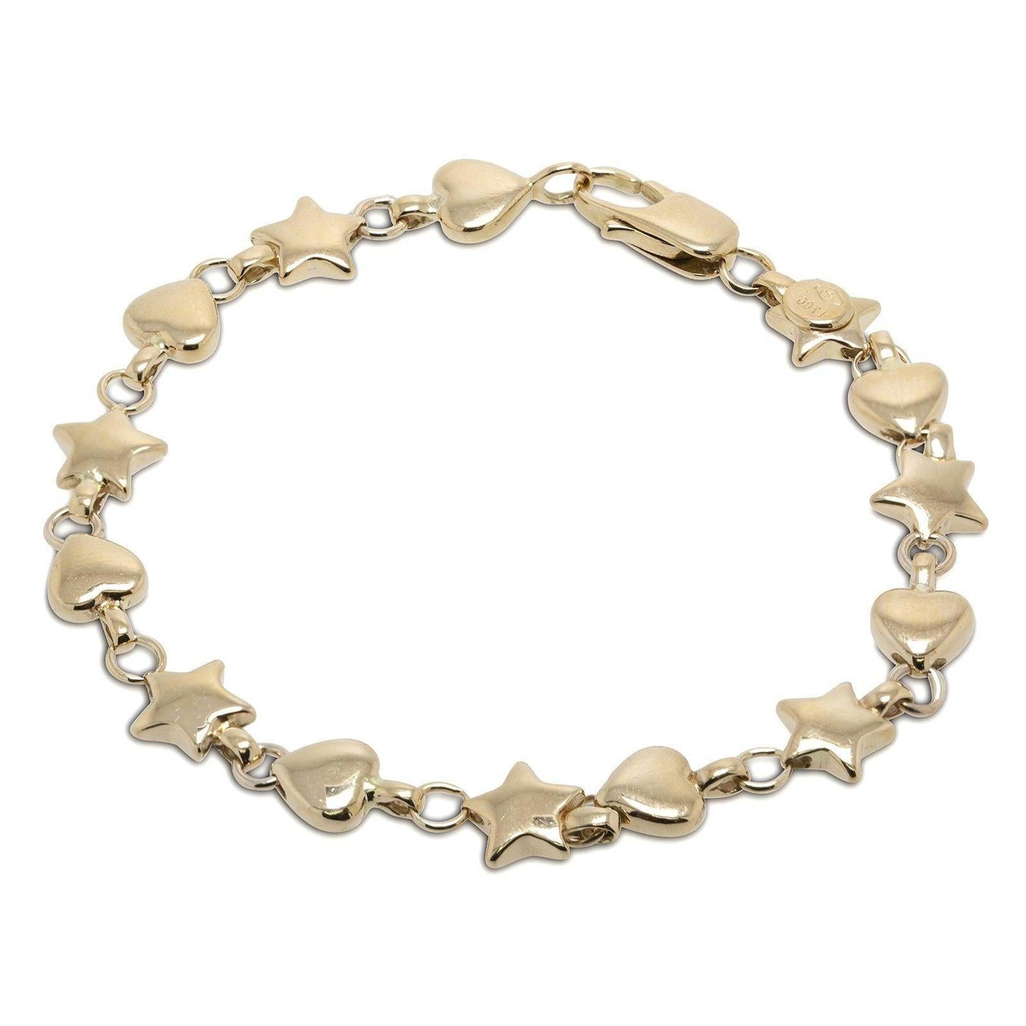 Tiffany & Co. 18k Gold Heart and Star Link Bracelet