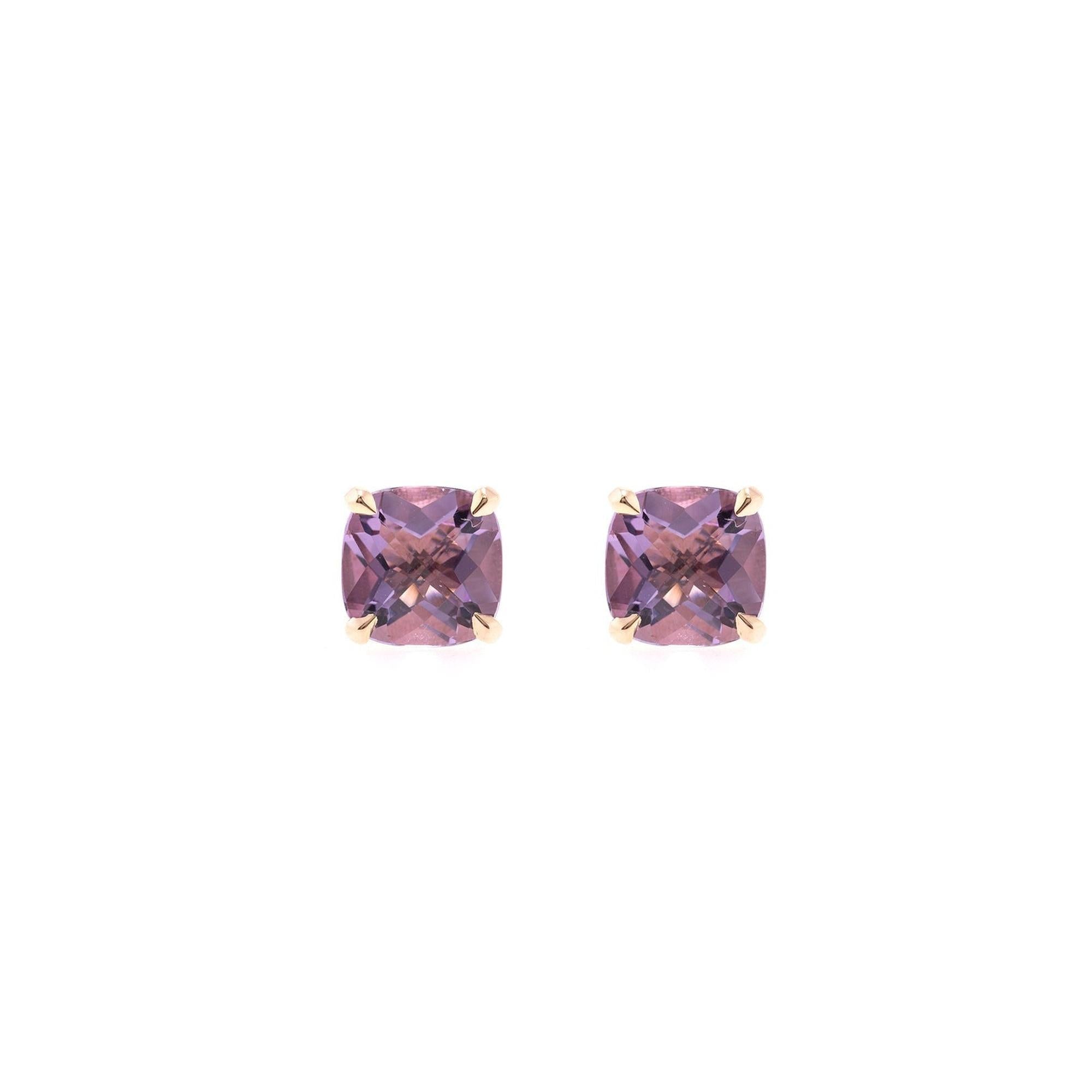 Tiffany & Co. 18k Gold Lavender Amethyst Sparklers Stud Earrings w/ Box