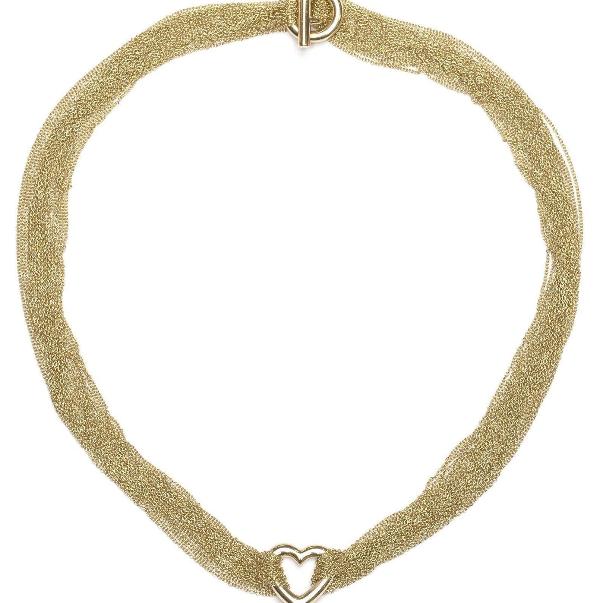 Tiffany & Co. 18k Gold Mesh Heart Necklace