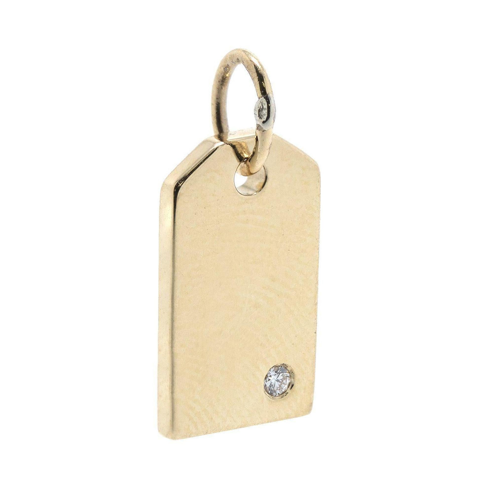 Tiffany & Co. 18k Gold Mini Tag Charm with Diamond