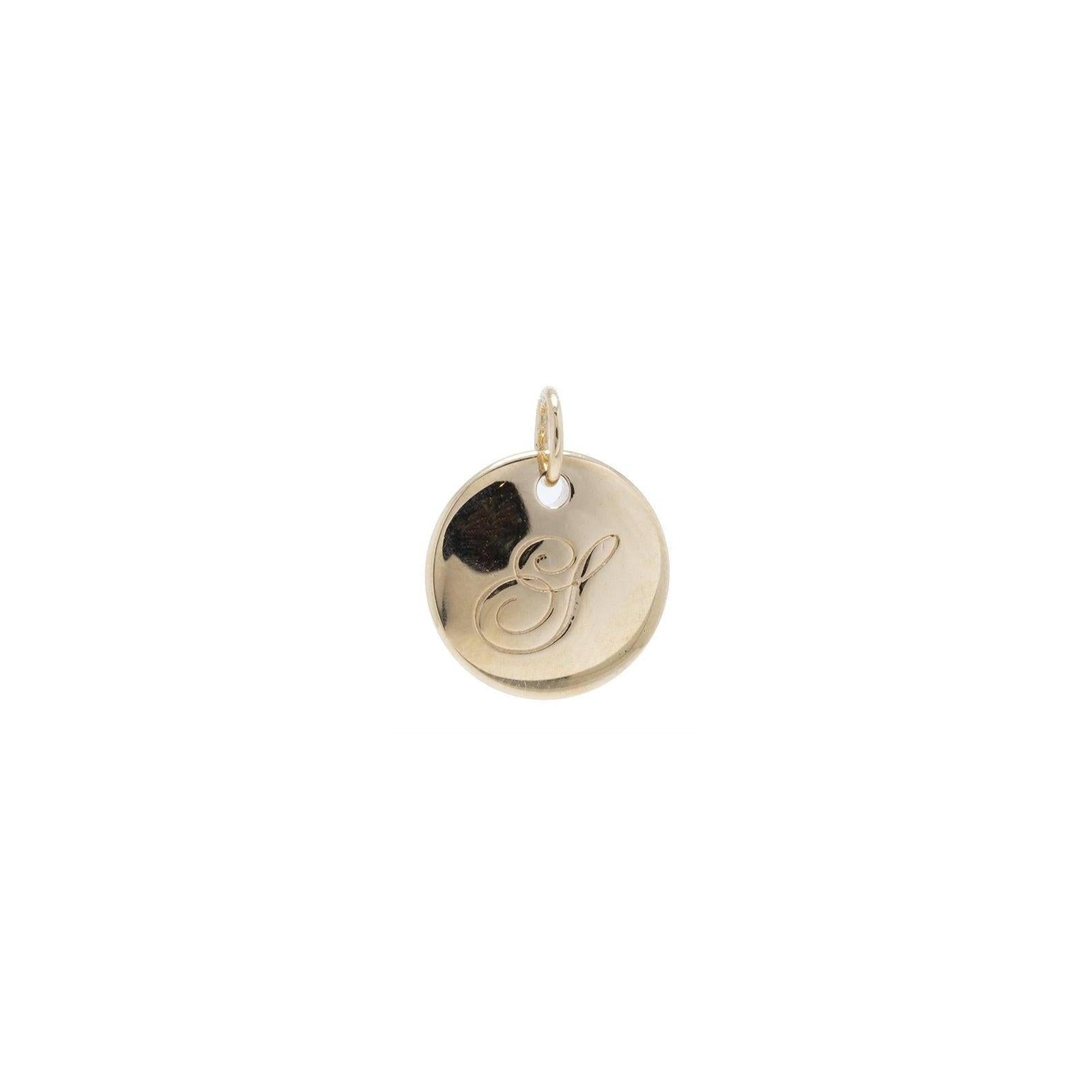Tiffany & Co. 18k Gold Notes Letter 'S' Disc Charm Pendant