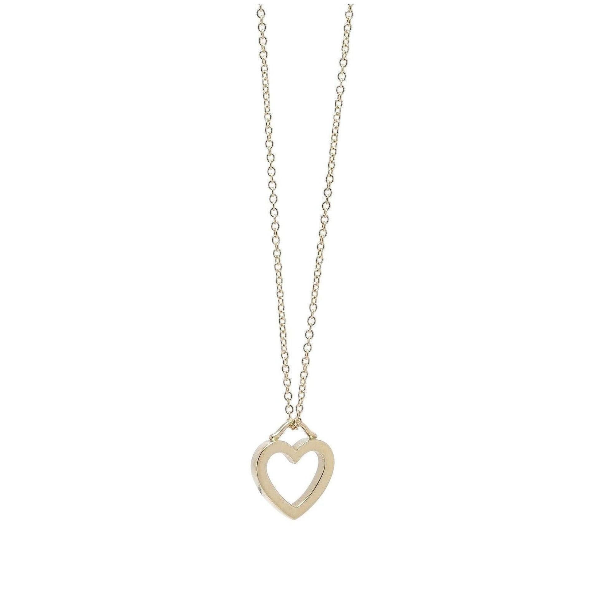 Tiffany & Co. 18k Gold Open Heart Pendant Necklace