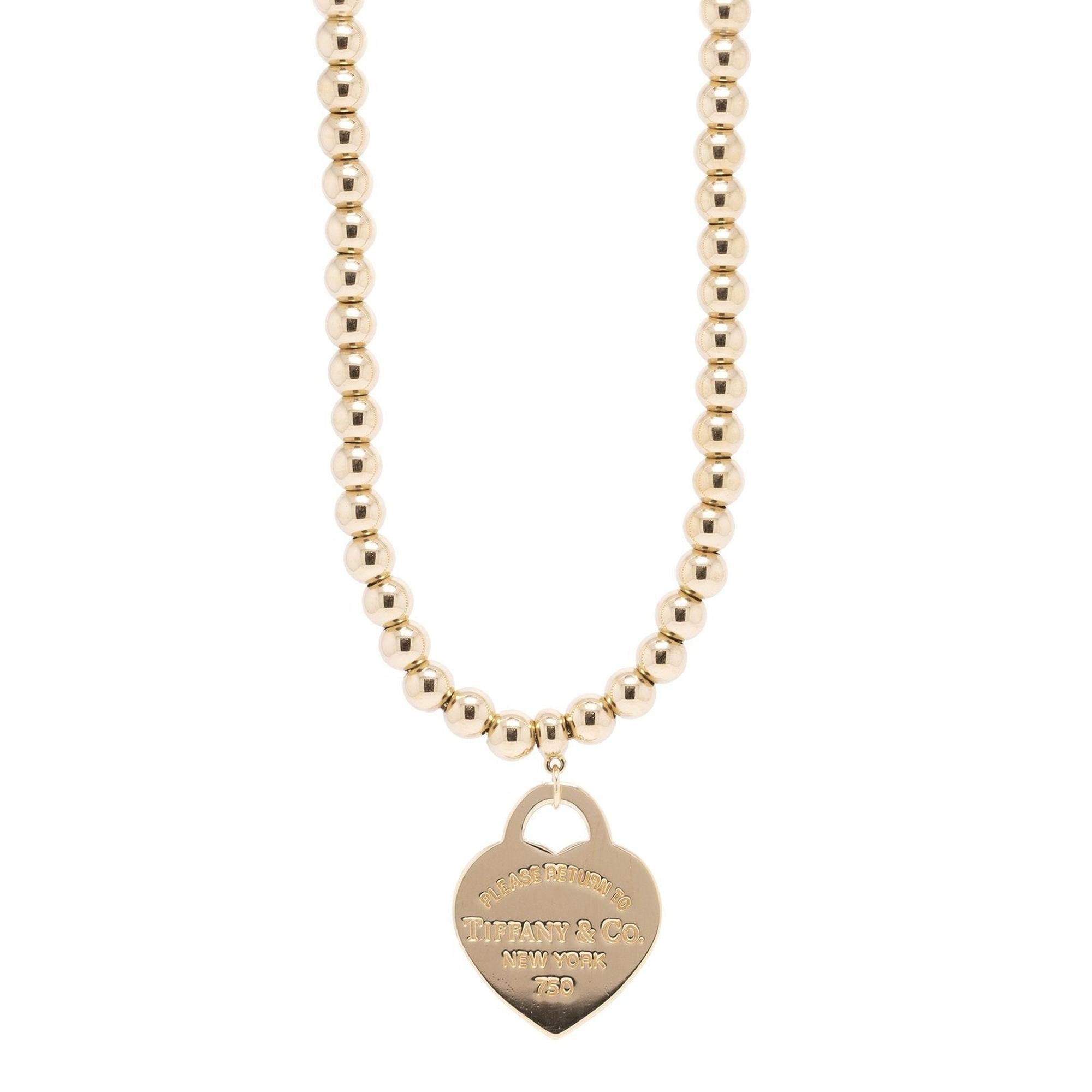 Tiffany & Co. 18k Gold Return to Tiffany Bead Necklace