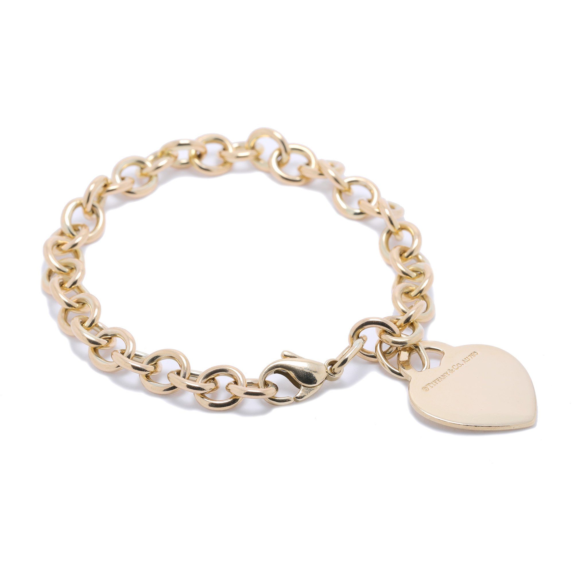 Tiffany & Co. 18k Gold Return to Tiffany Heart Tag Charm Bracelet