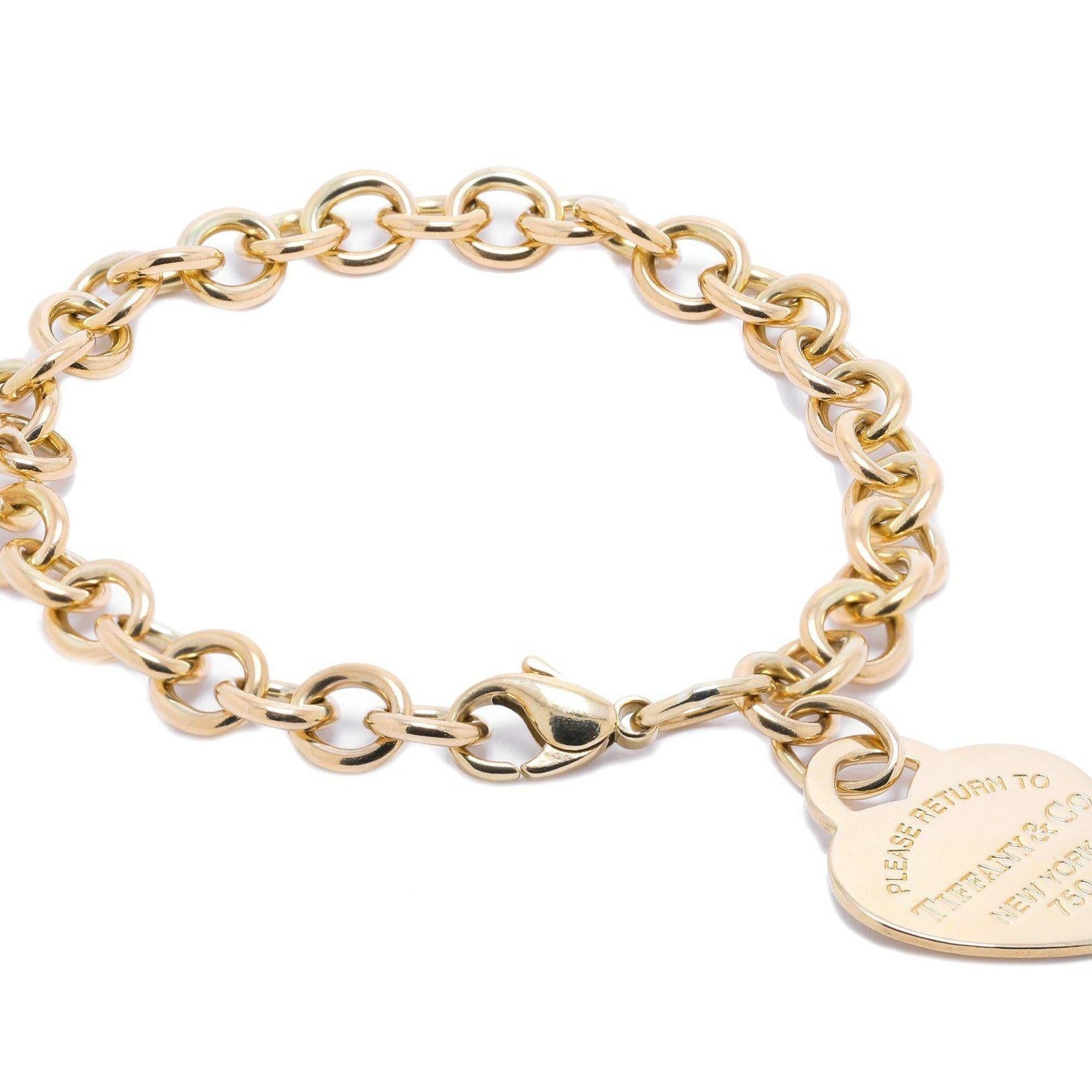 Tiffany & Co. 18k Gold Return to Tiffany Heart Tag Charm Bracelet