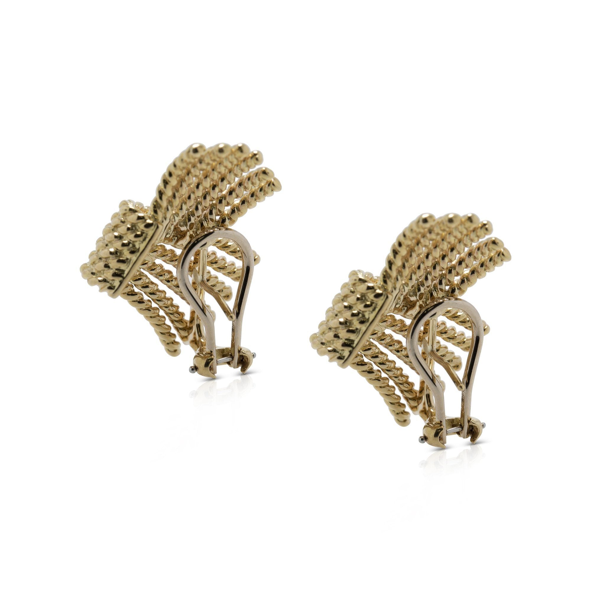 Tiffany & Co. 18k Gold Schlumberger V Rope Earrings