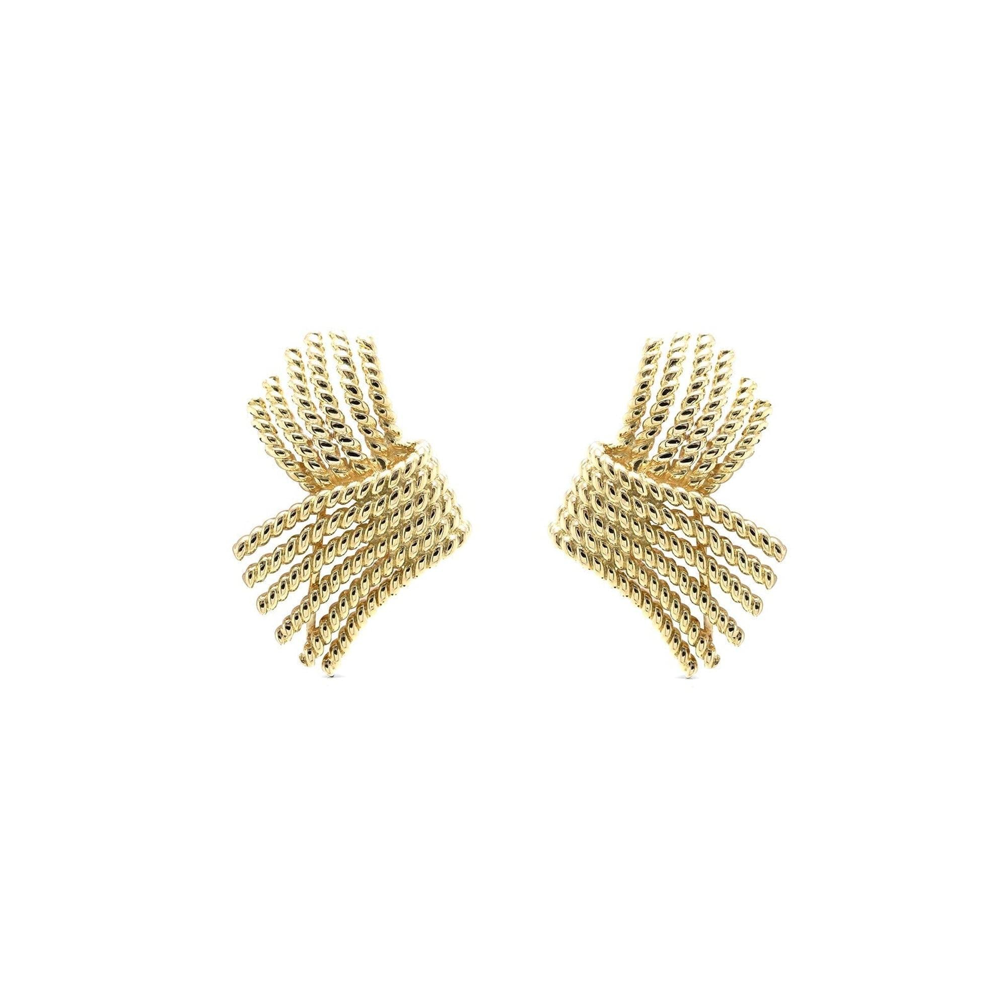 Tiffany & Co. 18k Gold Schlumberger V Rope Earrings