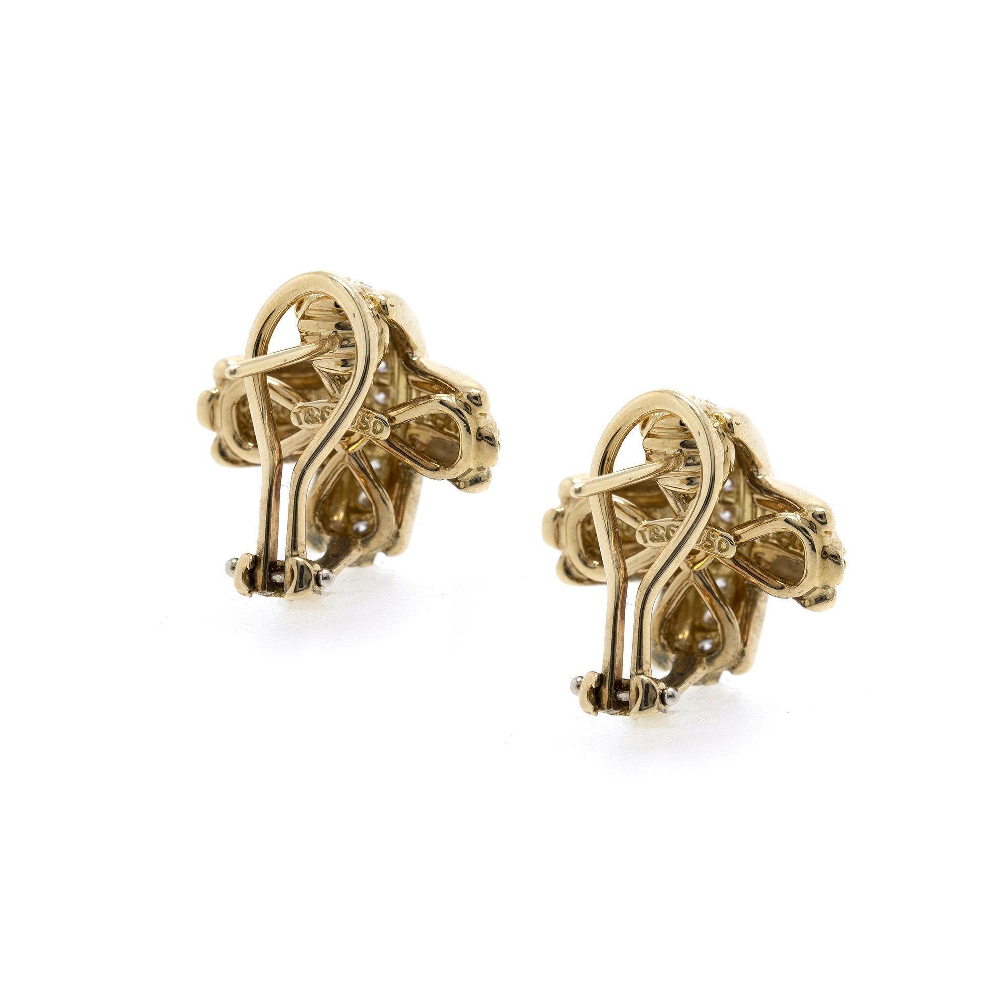 Tiffany & Co. 18k Gold Signature X Diamond Earrings