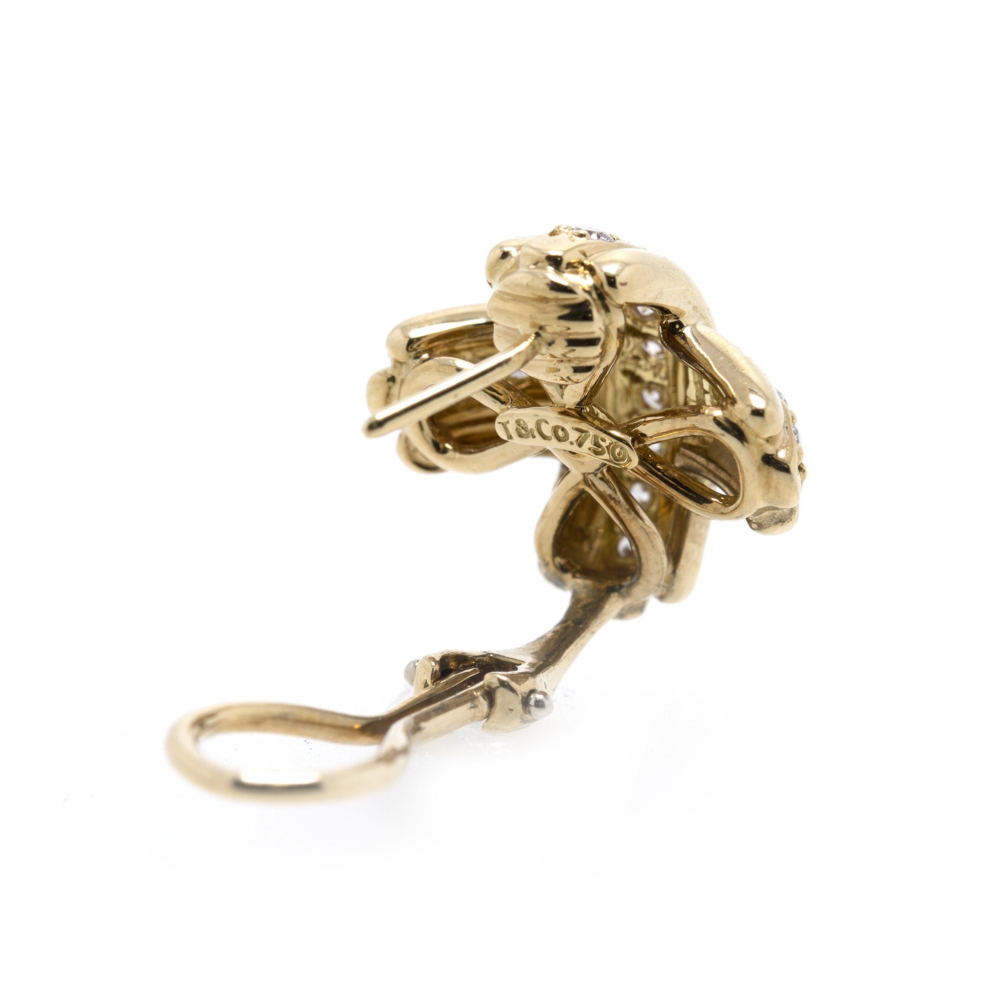 Tiffany & Co. 18k Gold Signature X Diamond Earrings