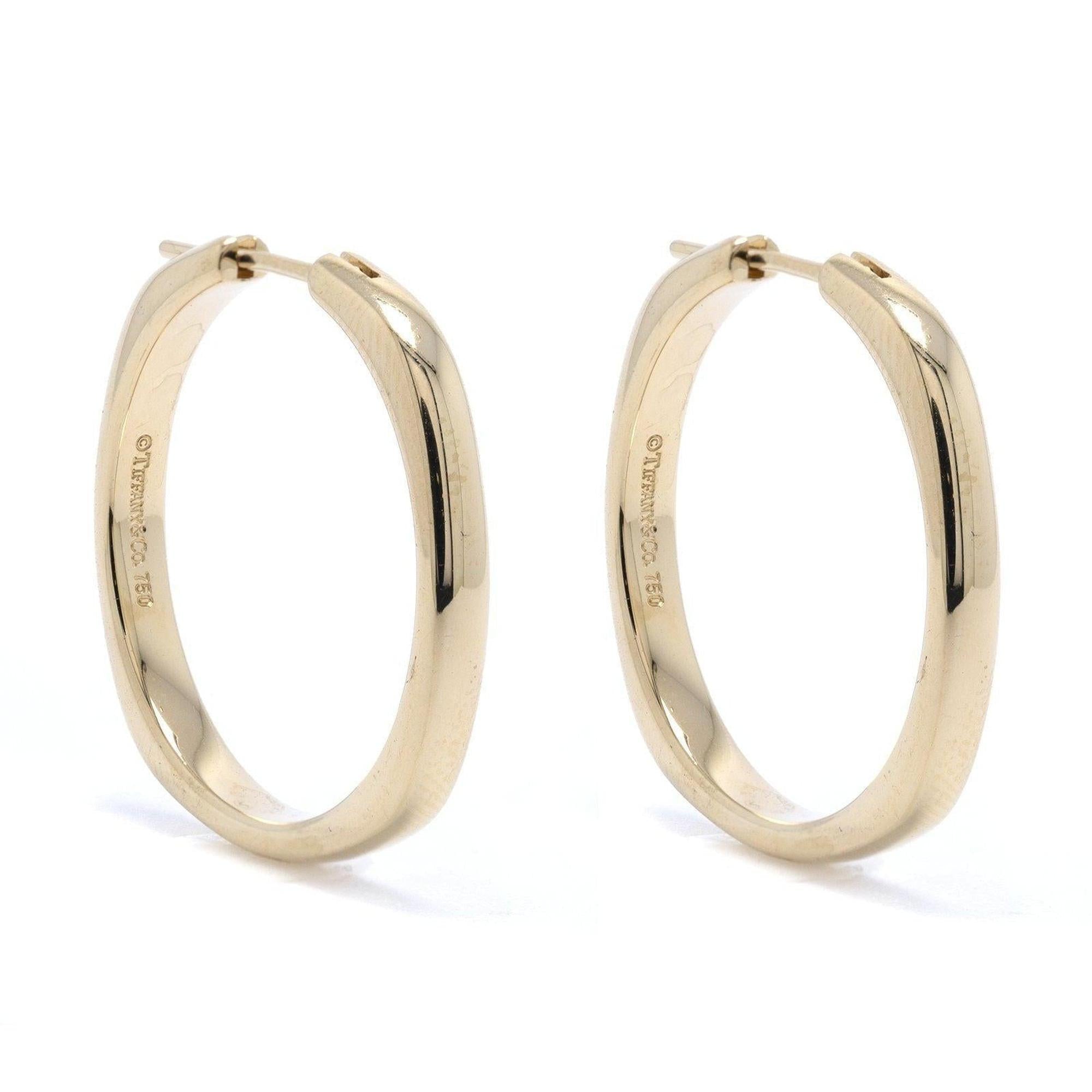 Tiffany & Co. 18k Gold Square Hoop Earrings