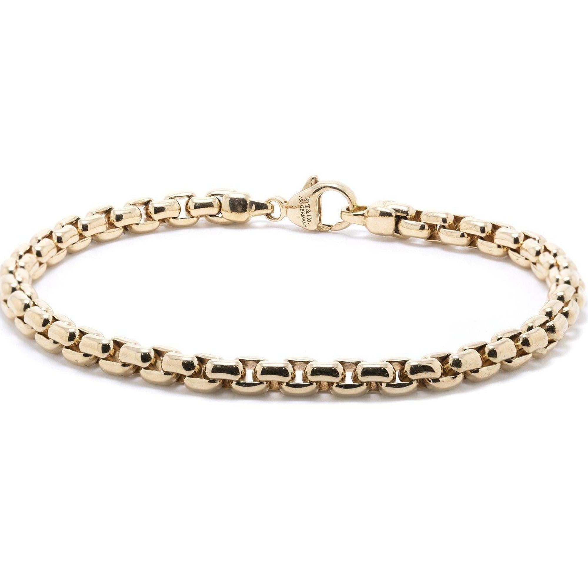 Tiffany & Co. 18k Gold Square Link Bracelet