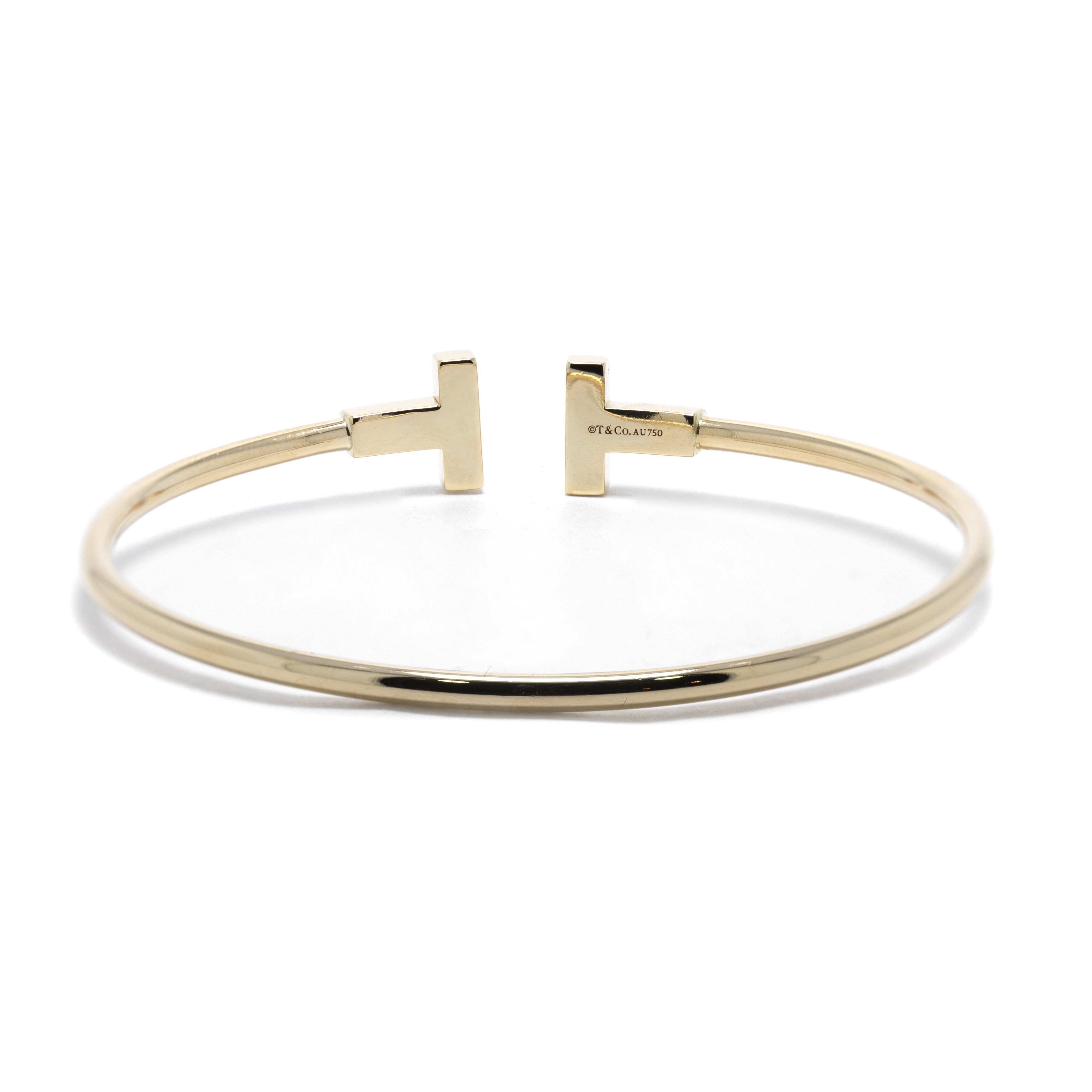 Tiffany & Co. 18k Gold T Wire Bracelet