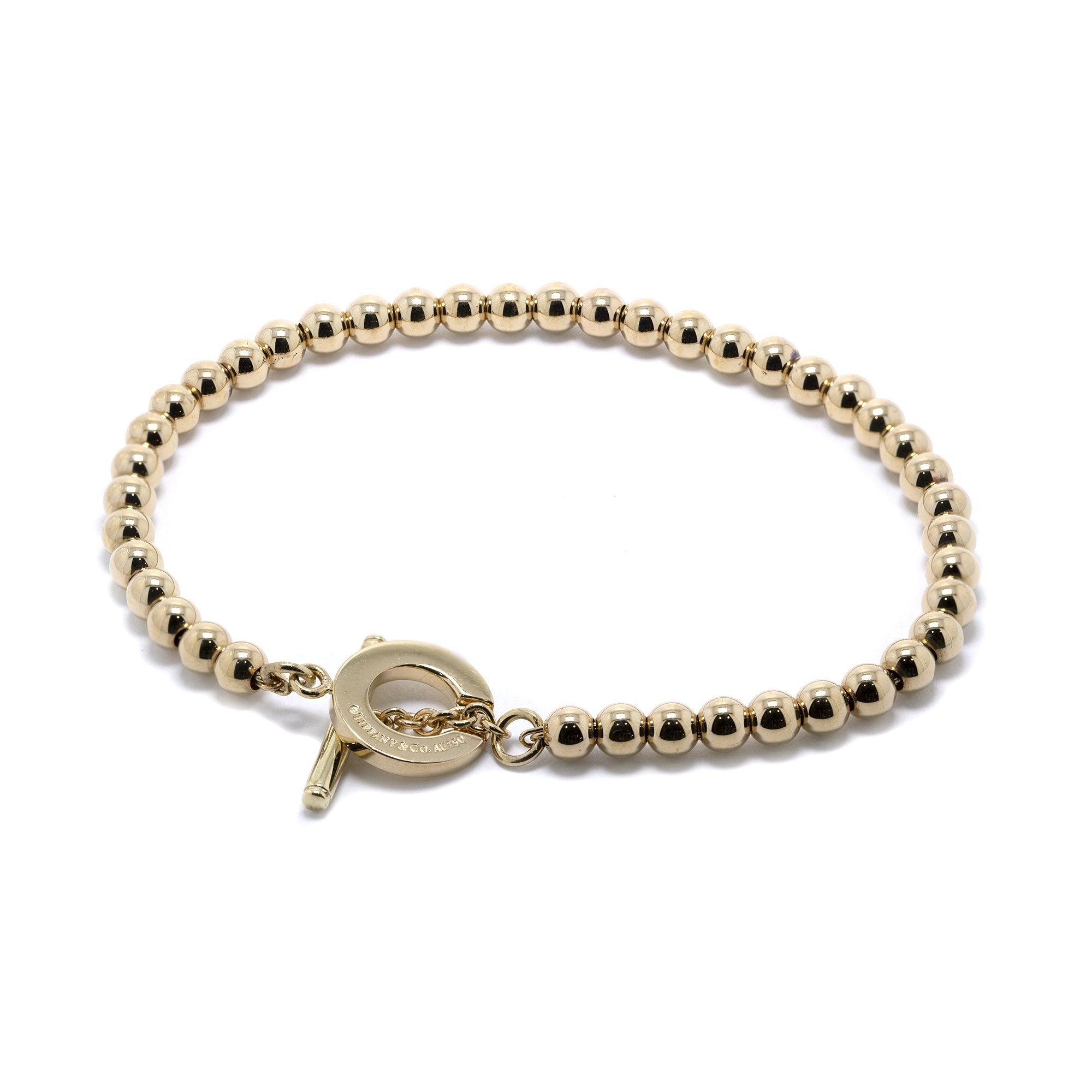 Tiffany & Co. 18k Gold Toggle Bead Bracelet