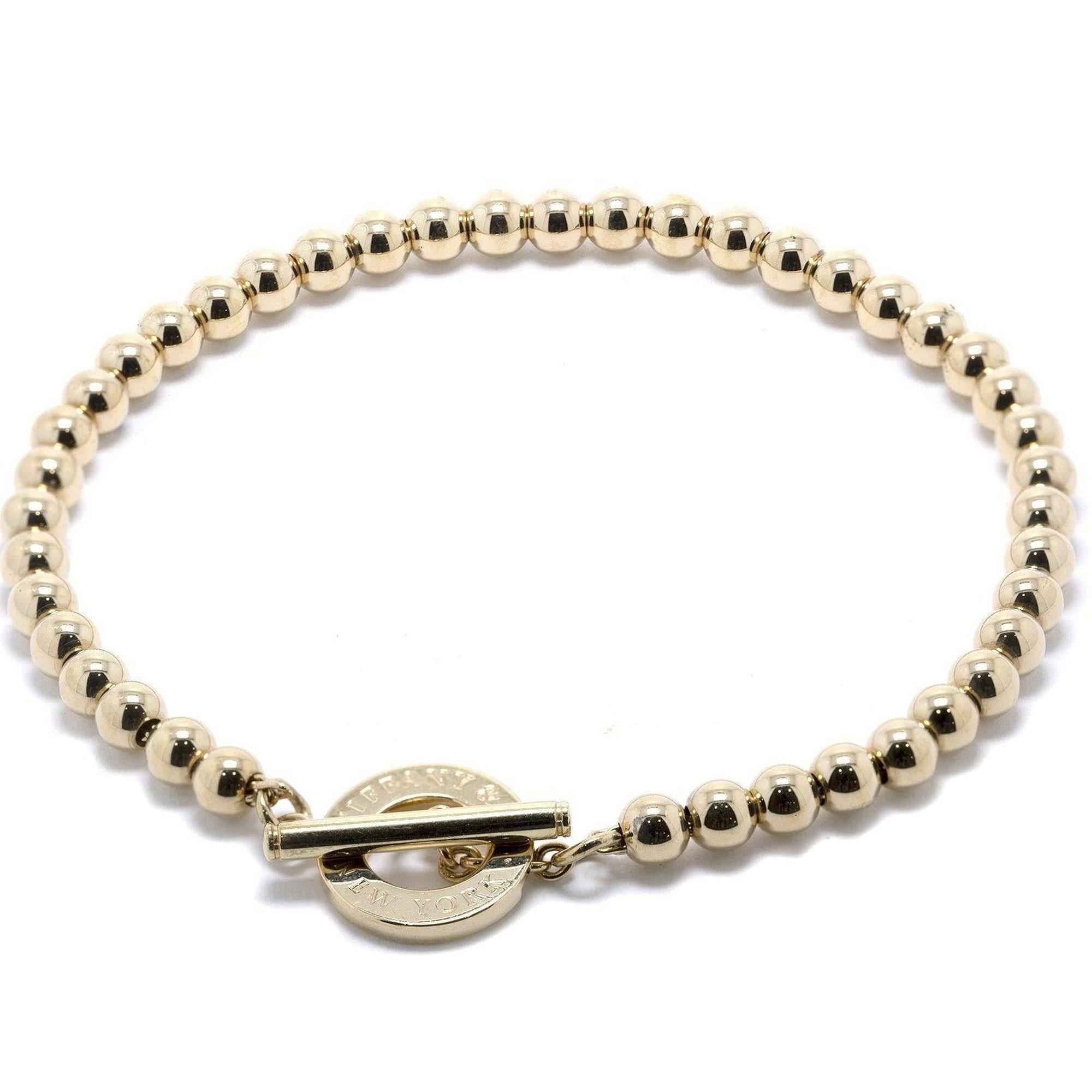 Tiffany & Co. 18k Gold Toggle Bead Bracelet