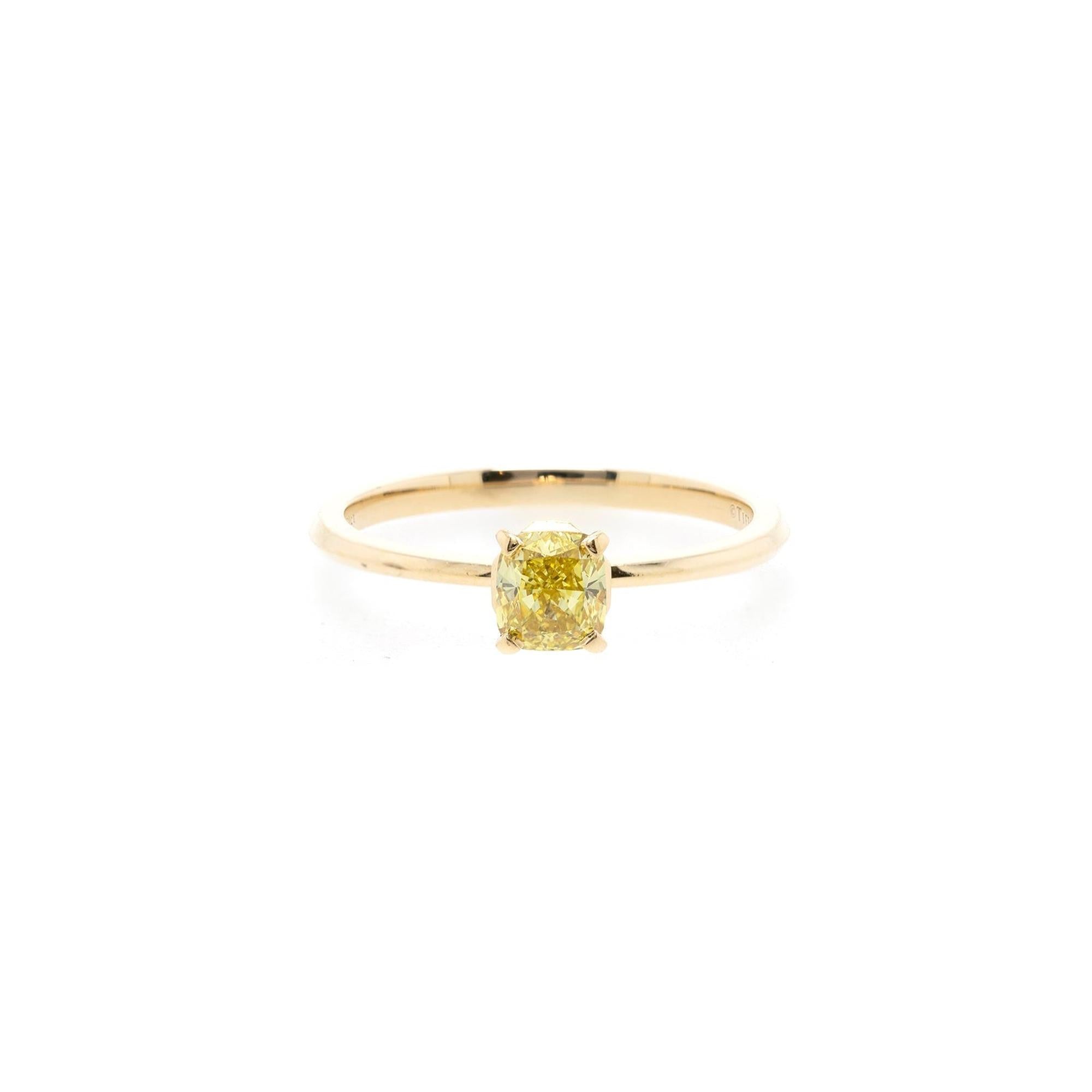 Tiffany & Co. 18k Gold True Solitaire Yellow Diamond Engagement Ring