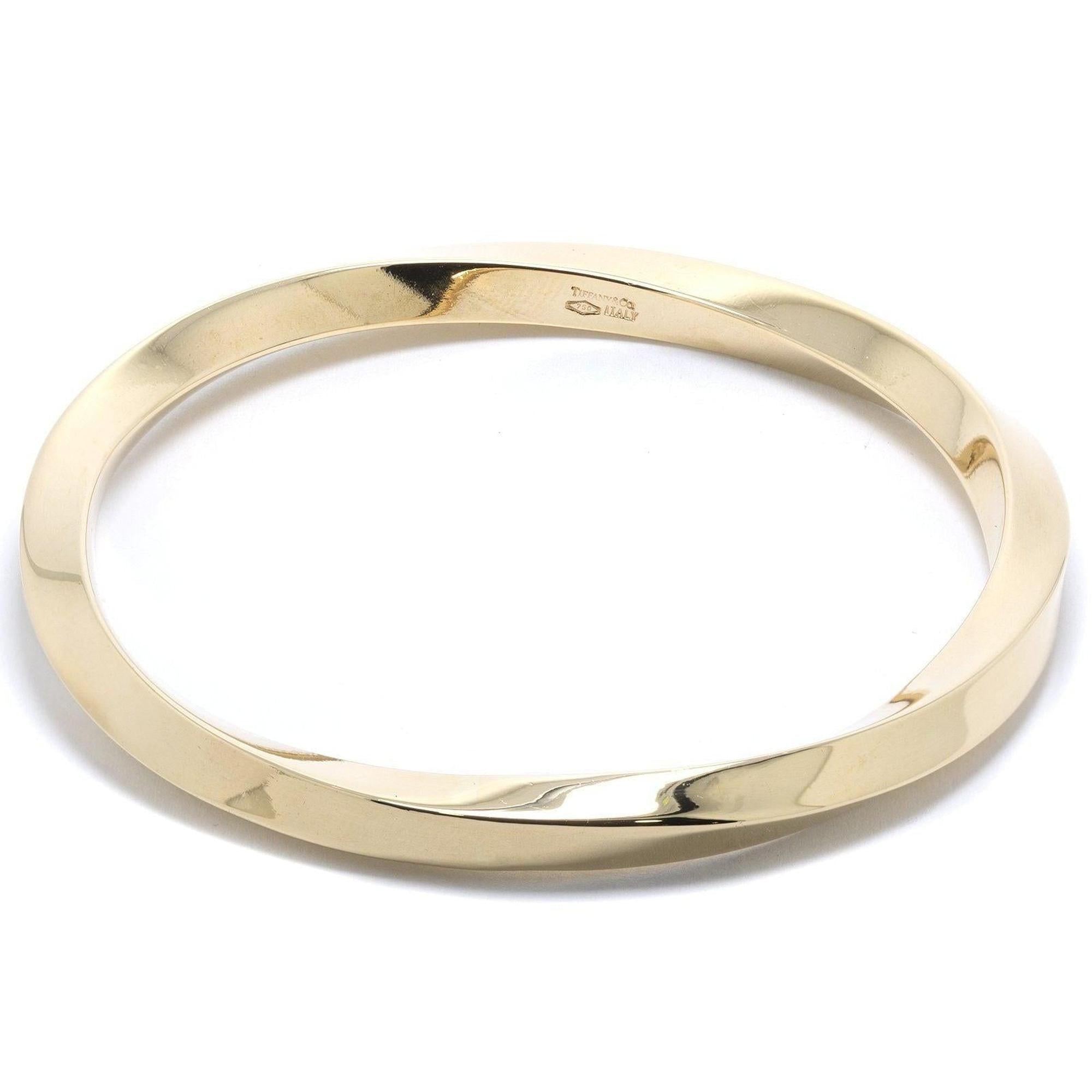 Tiffany & Co. 18k Gold Twist Bangle Bracelet