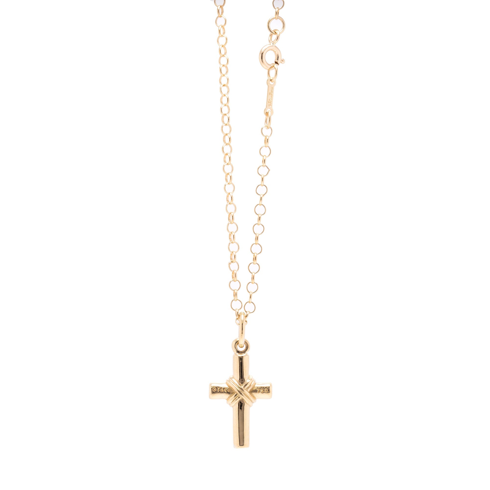 Tiffany & Co. 18k Gold X Cross Pendant Necklace