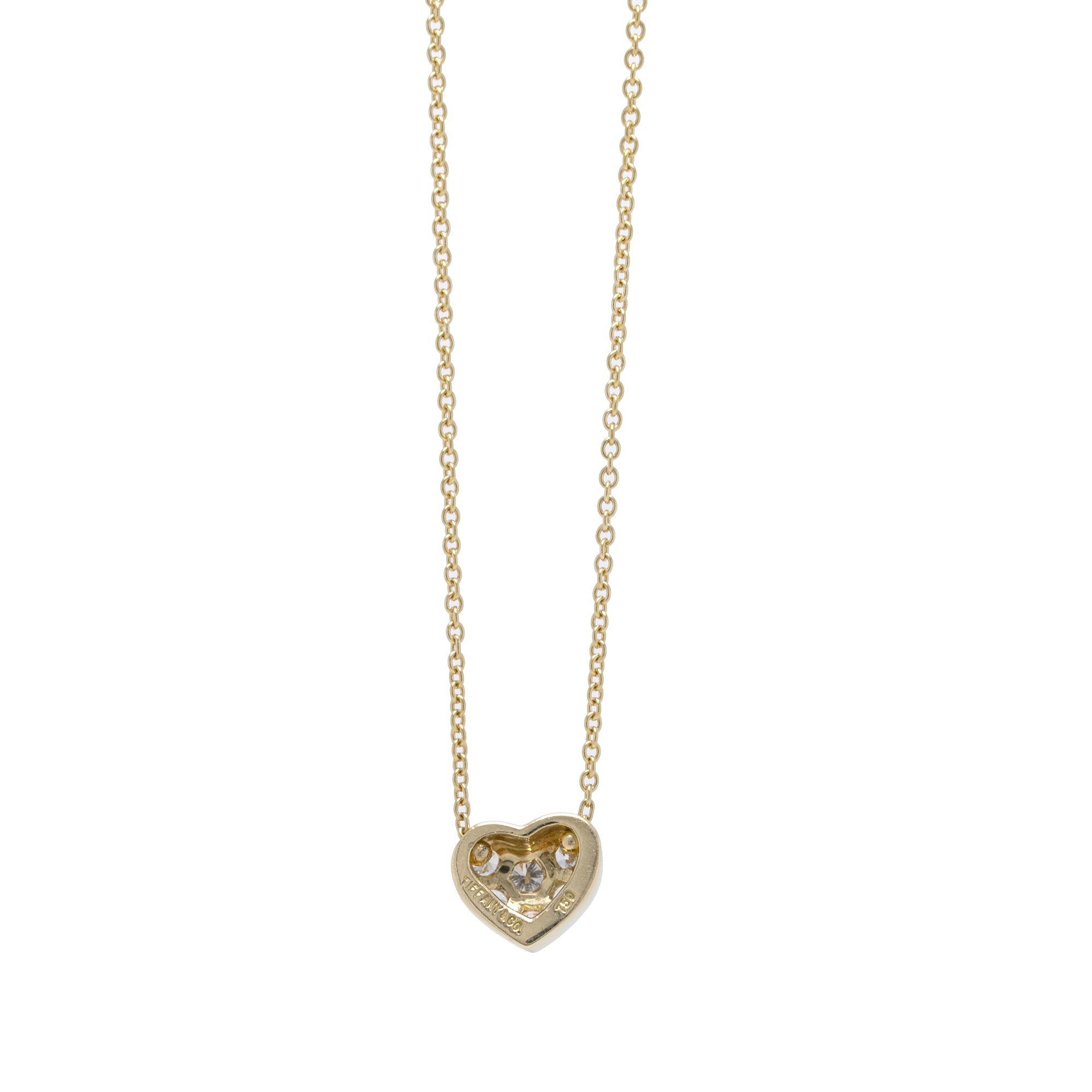 Tiffany & Co. 18k Gold and Diamond Heart Pendant Necklace