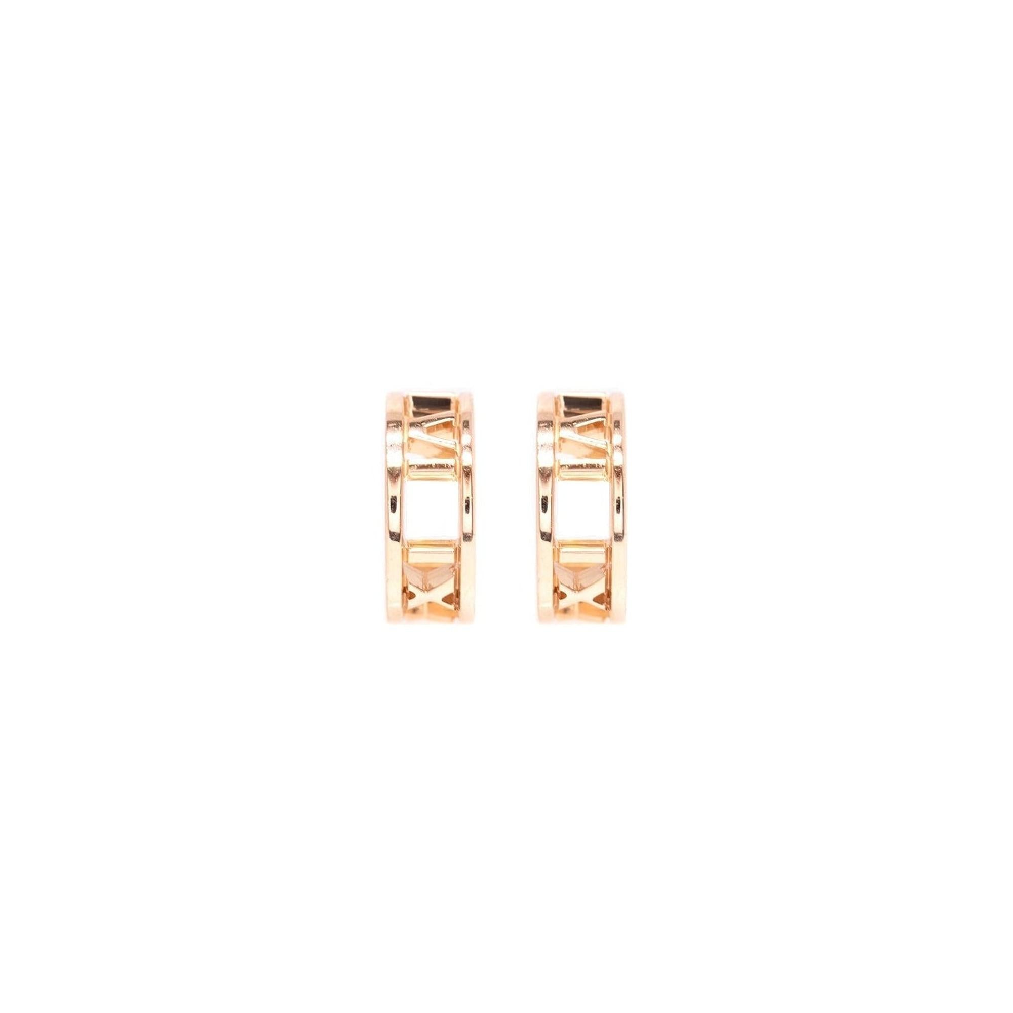 Tiffany & Co. 18k Rose Gold Atlas Mini Hoop Earrings