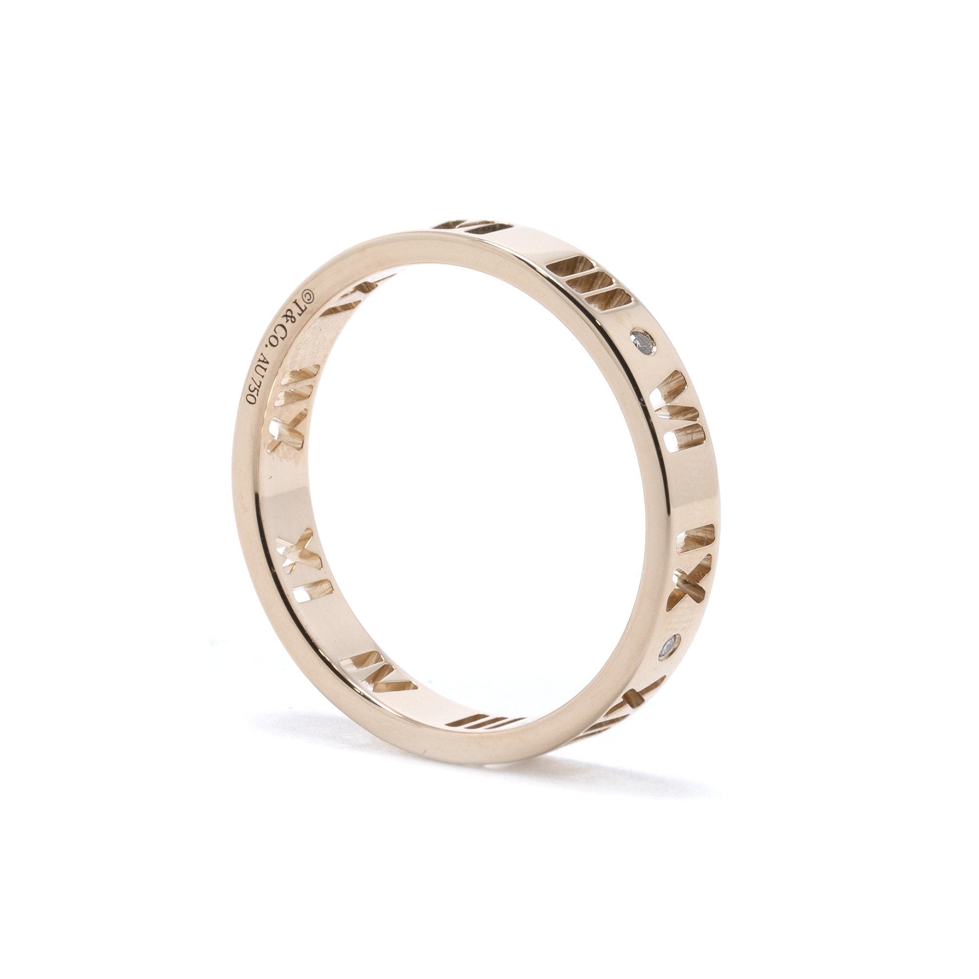 Tiffany & Co. 18k Rose Gold Atlas Pierced Ring with Diamonds