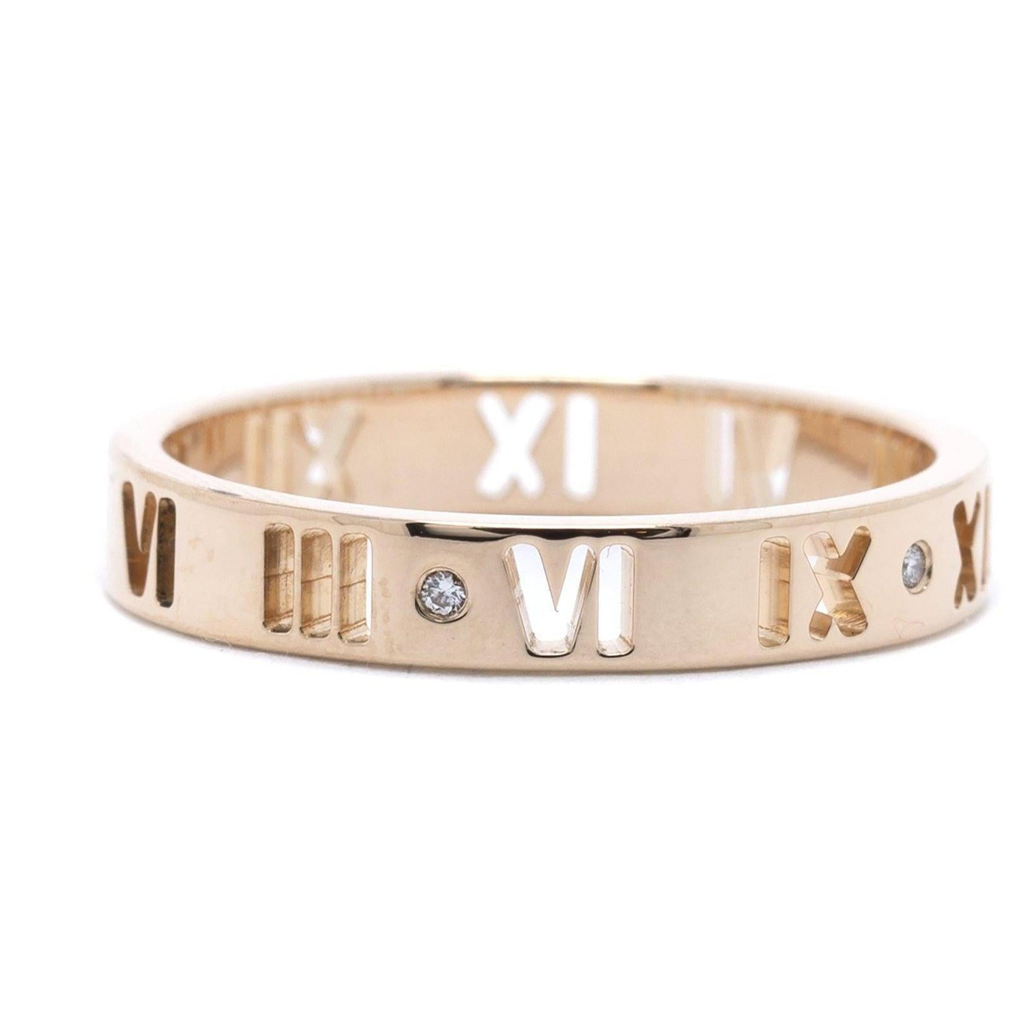 Tiffany & Co. 18k Rose Gold Atlas Pierced Ring with Diamonds