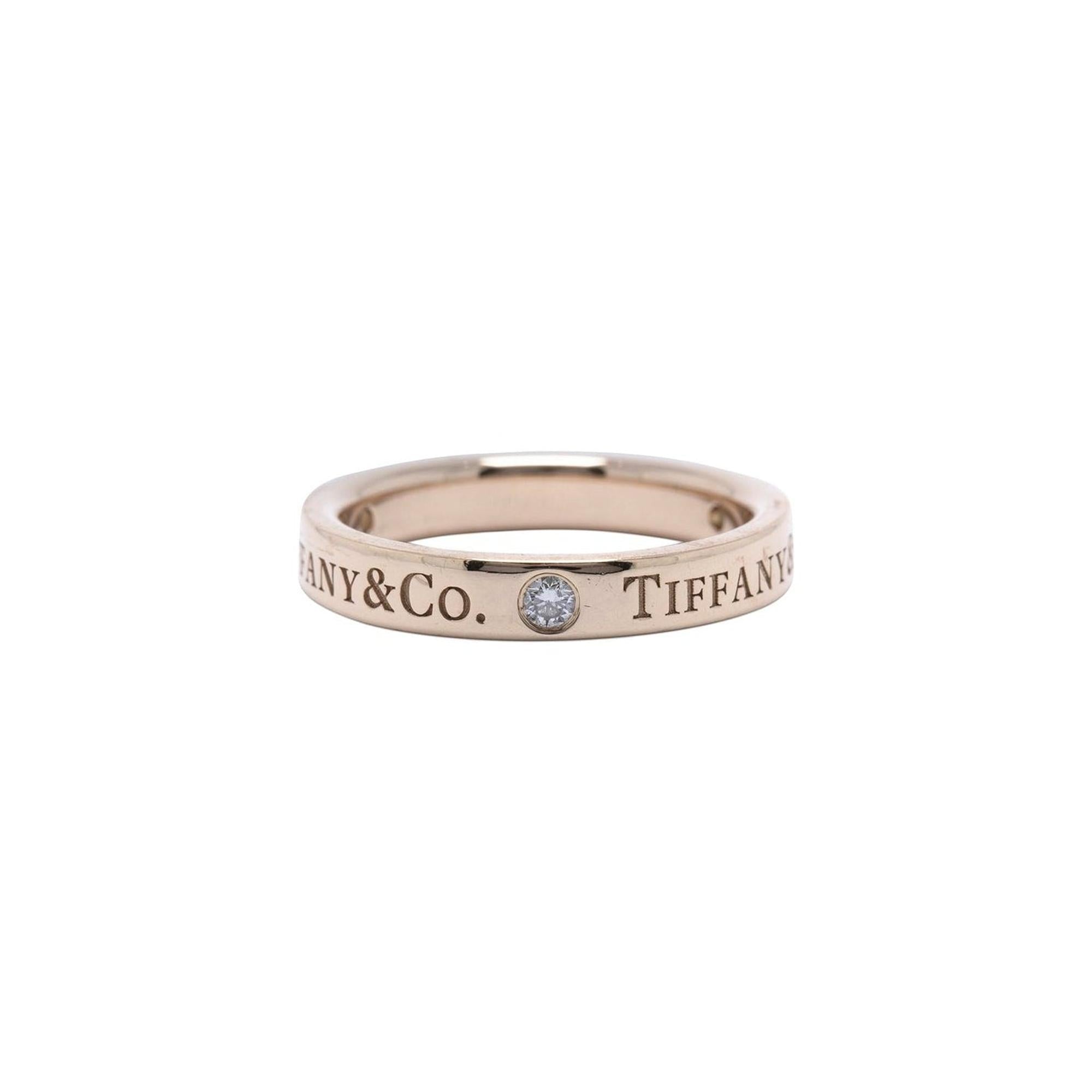 Tiffany & Co. 18k Rose Gold Diamond Band Ring