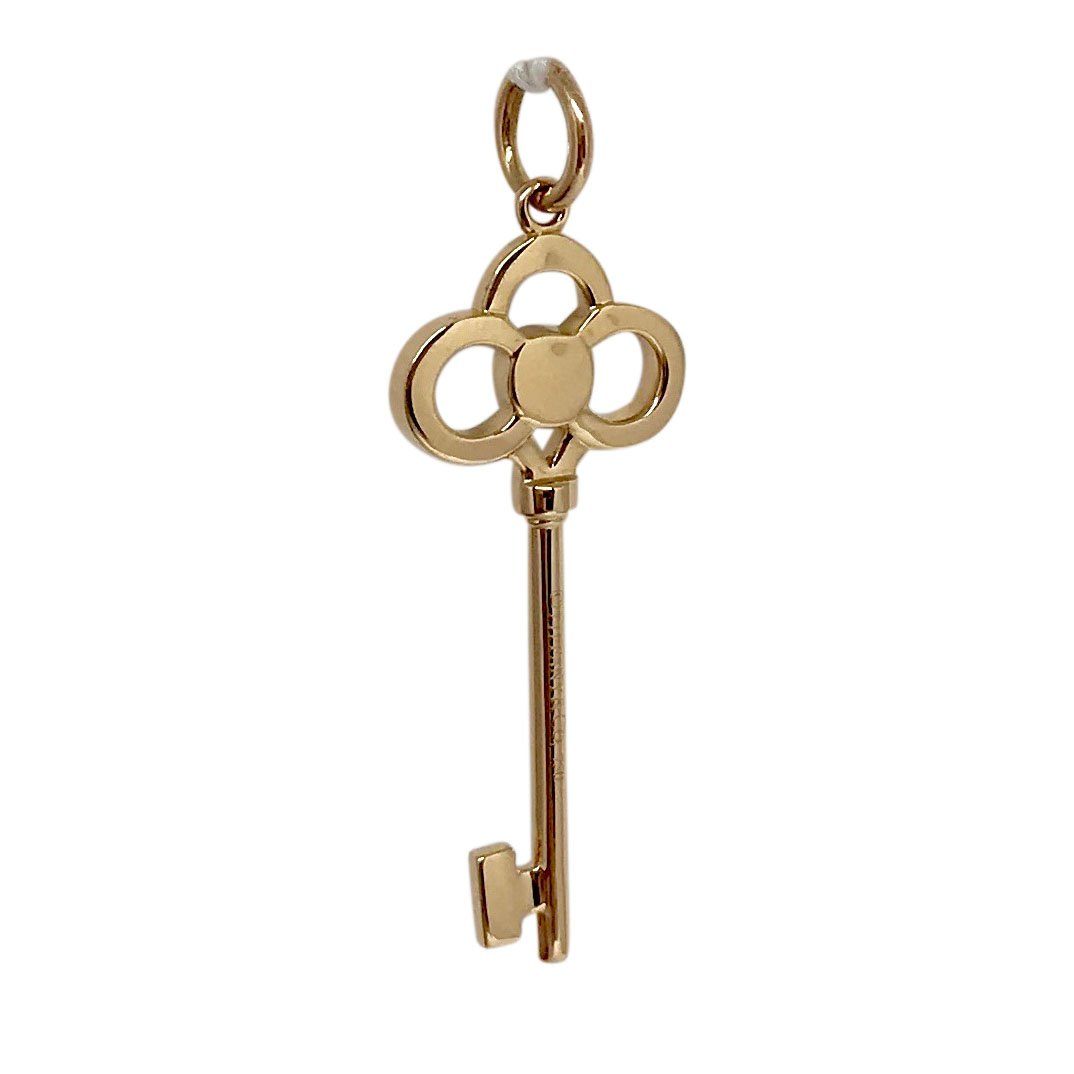 Tiffany & Co. 18k Rose Gold & Diamond Crown Key Pendant