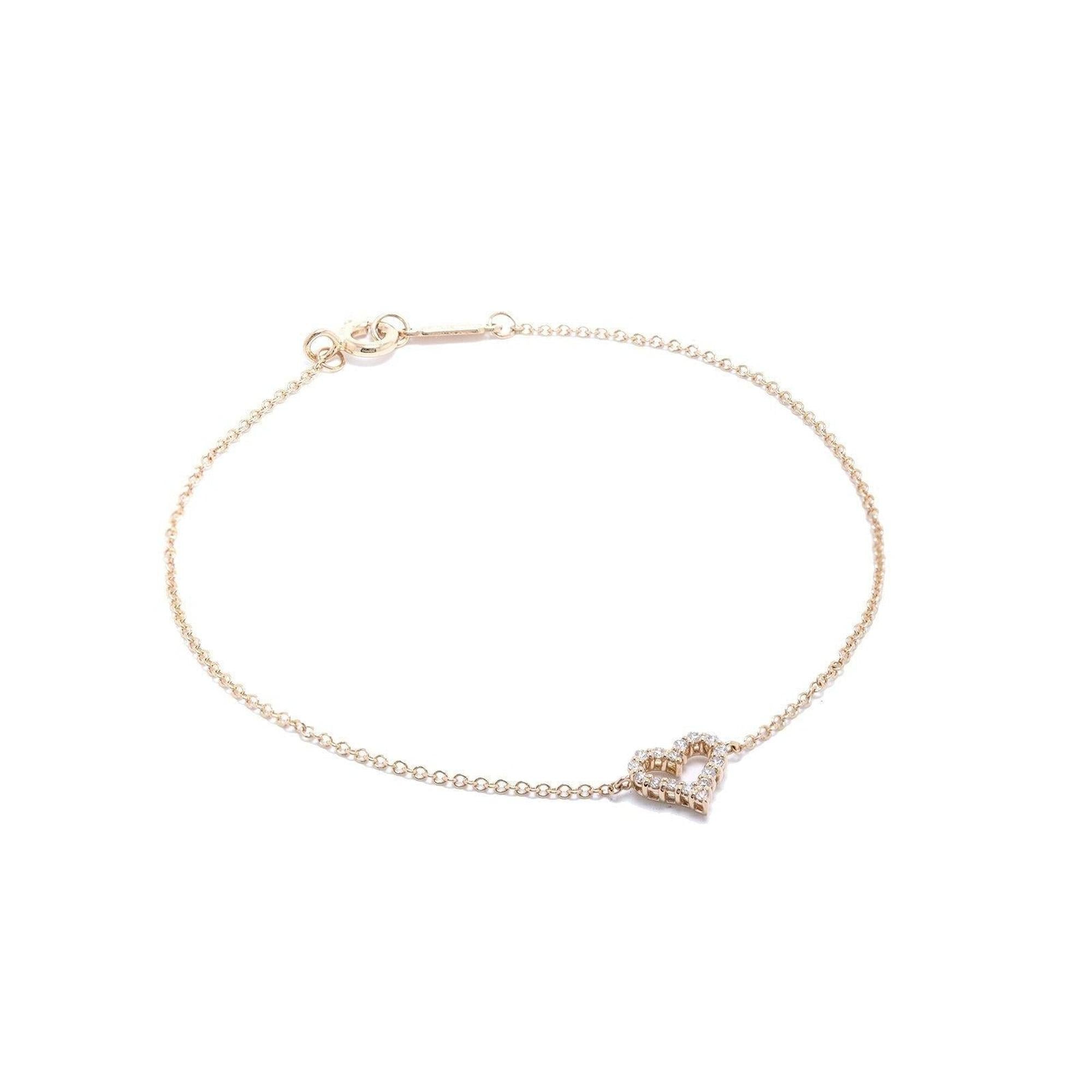 Tiffany & Co. 18k Rose Gold Diamond Heart Bracelet