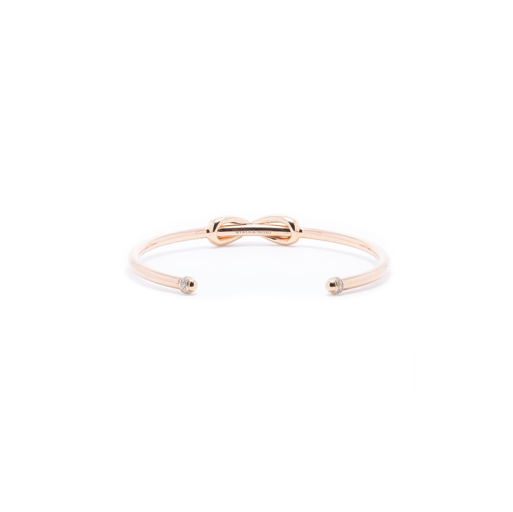 Tiffany & Co. 18k Rose Gold Diamond Infinity Cuff Bracelet