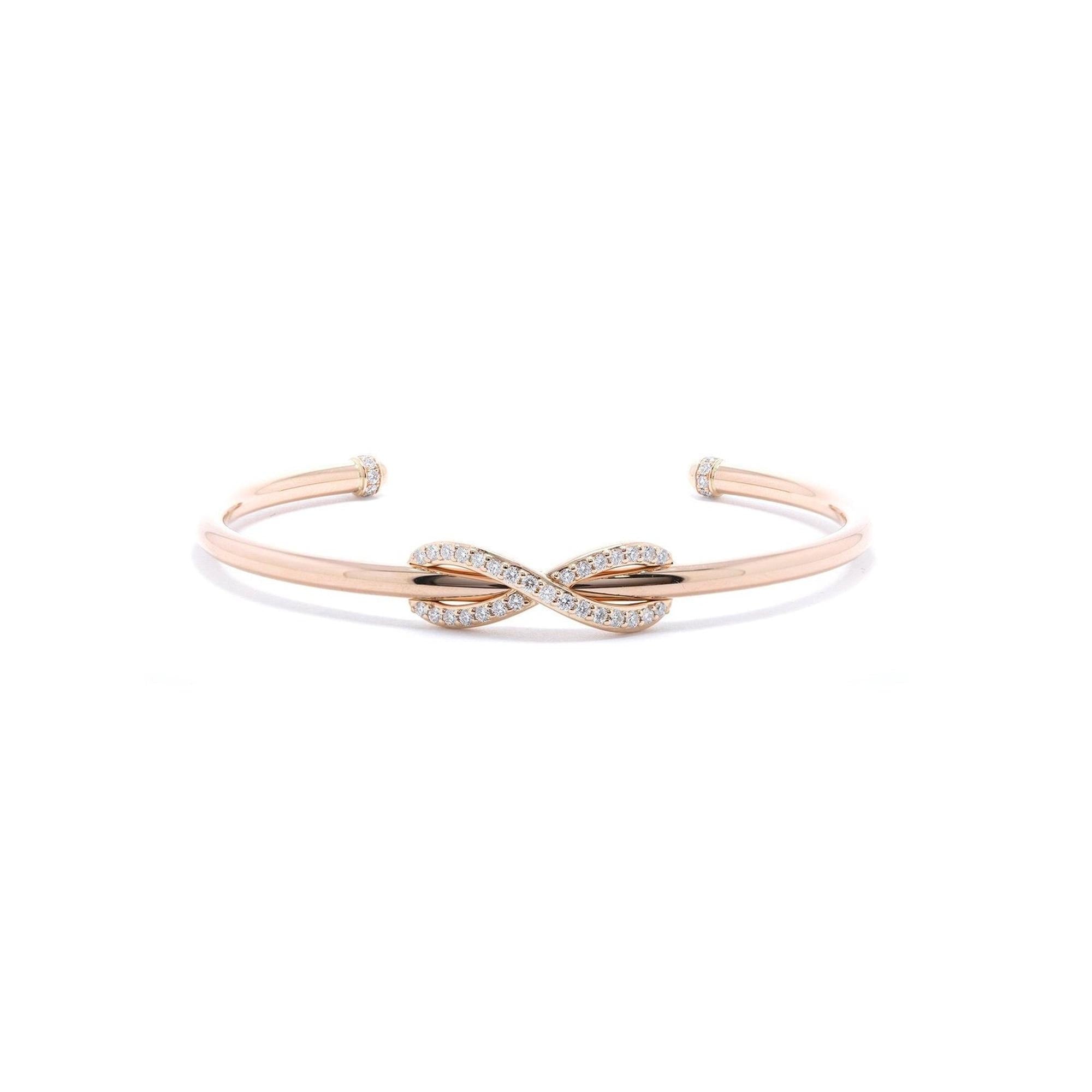 Tiffany & Co. 18k Rose Gold Diamond Infinity Cuff Bracelet