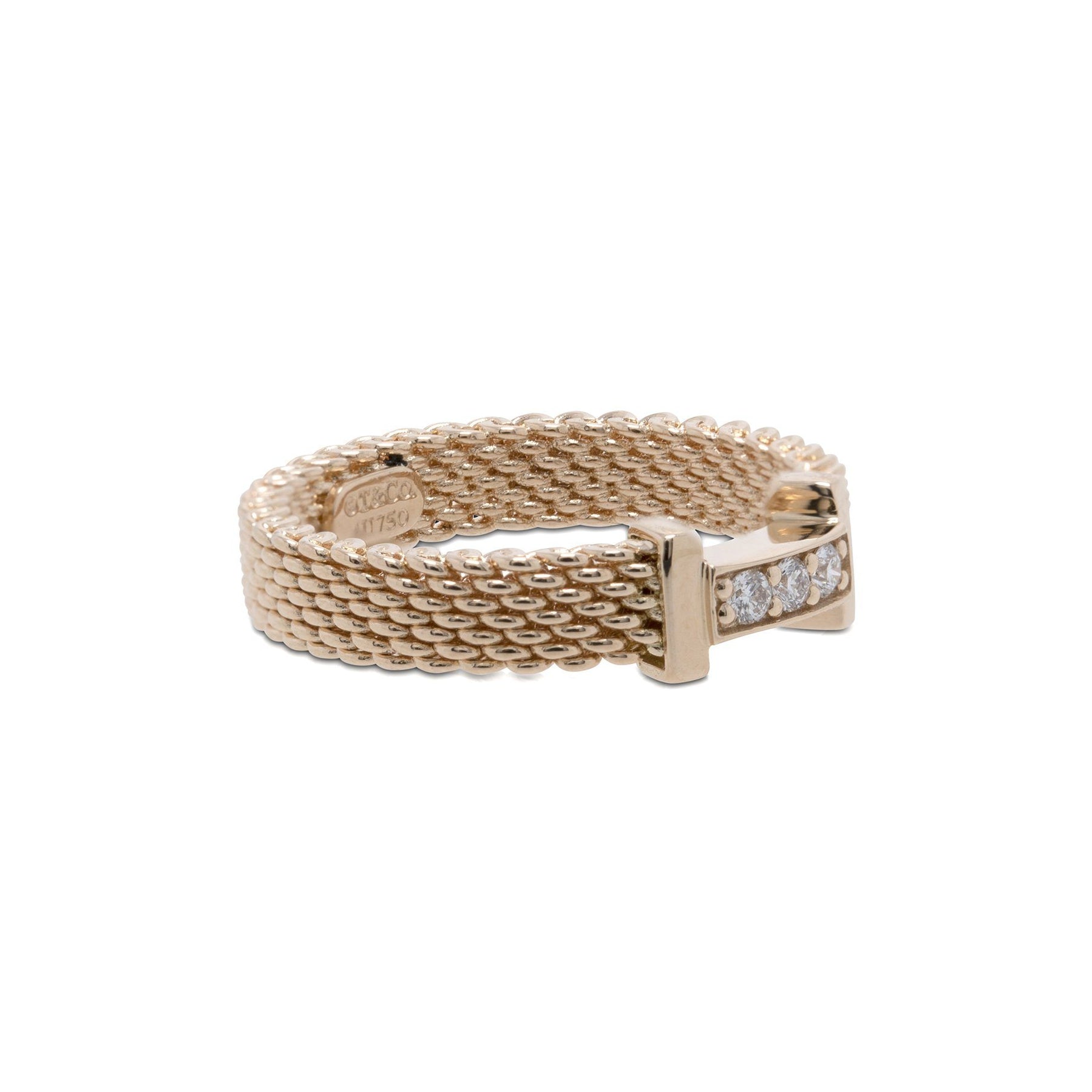 Tiffany & Co. 18k Rose Gold Diamond Narrow Somerset Ring
