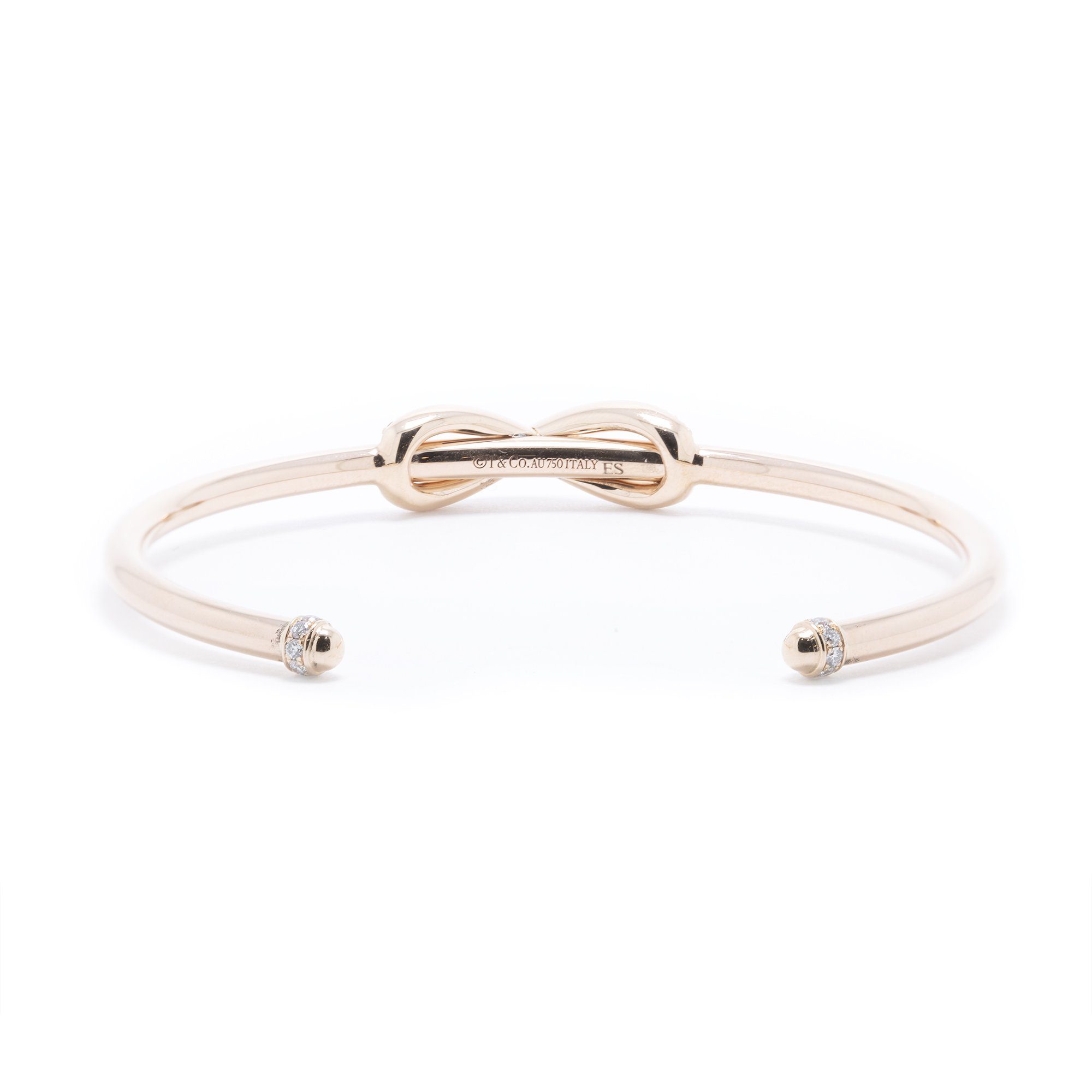 Tiffany & Co. 18k Rose Gold Infinity Cuff Bracelet with Diamonds