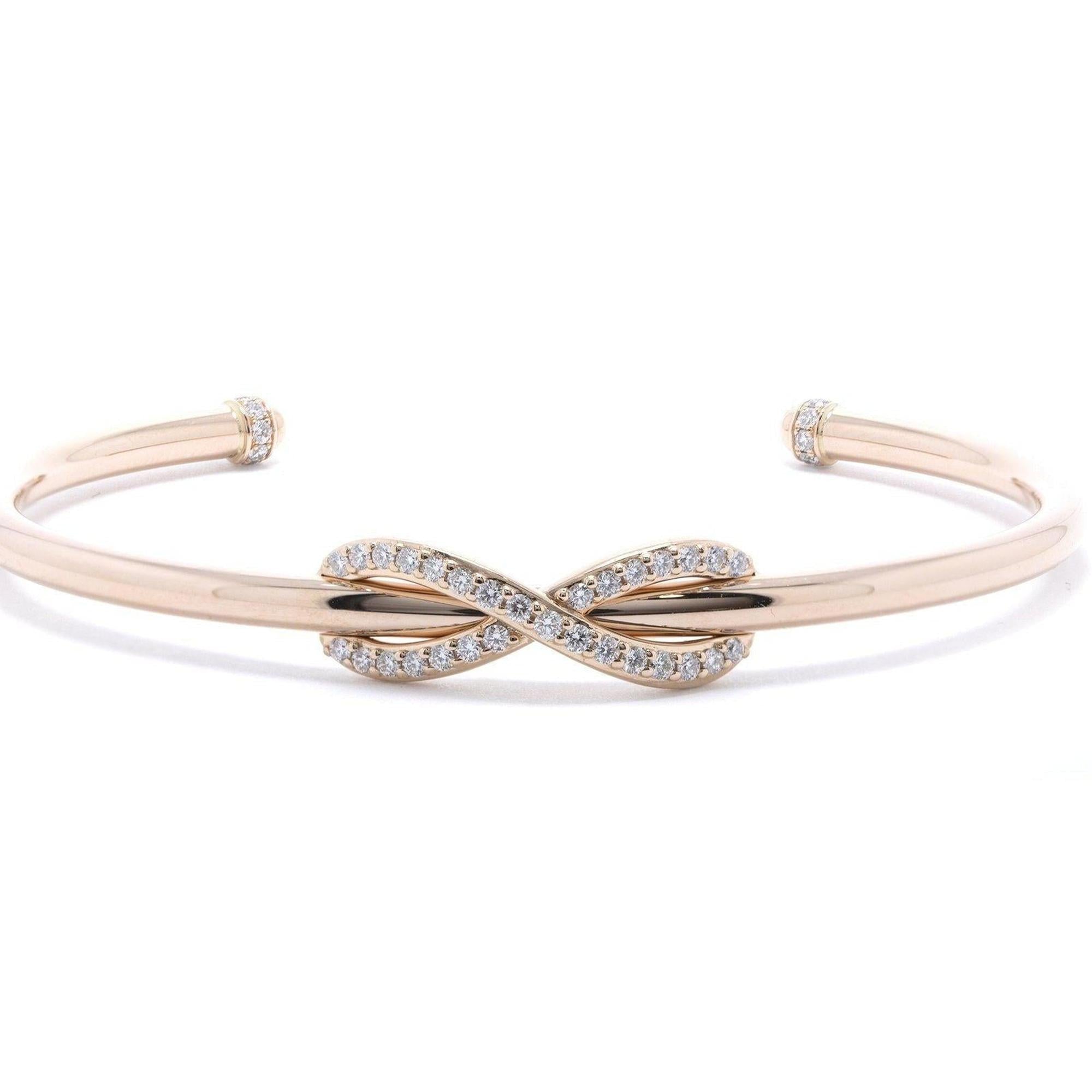 Tiffany & Co. 18k Rose Gold Infinity Cuff Bracelet with Diamonds