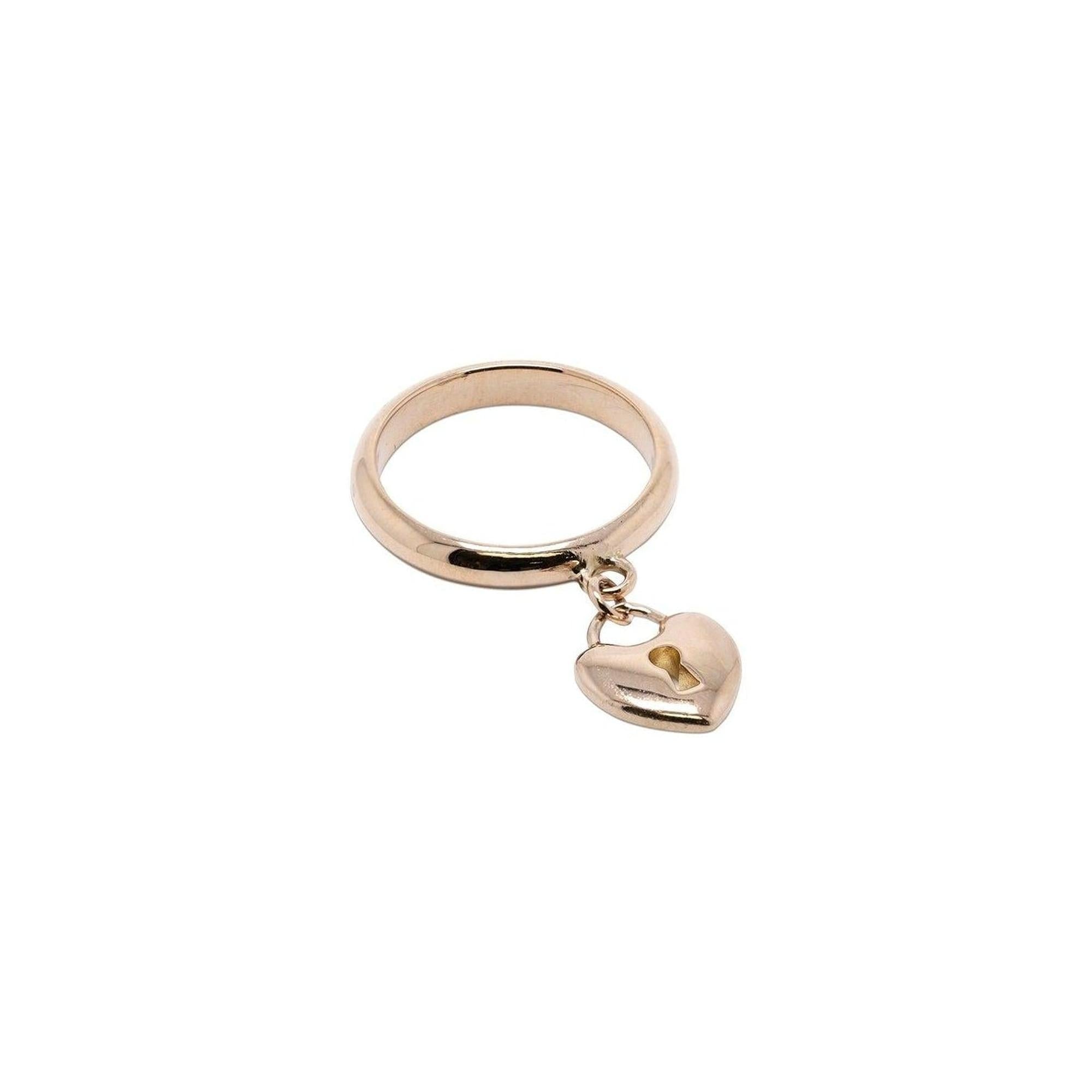 Tiffany & Co. 18k Rose Gold Mini Heart Lock Ring