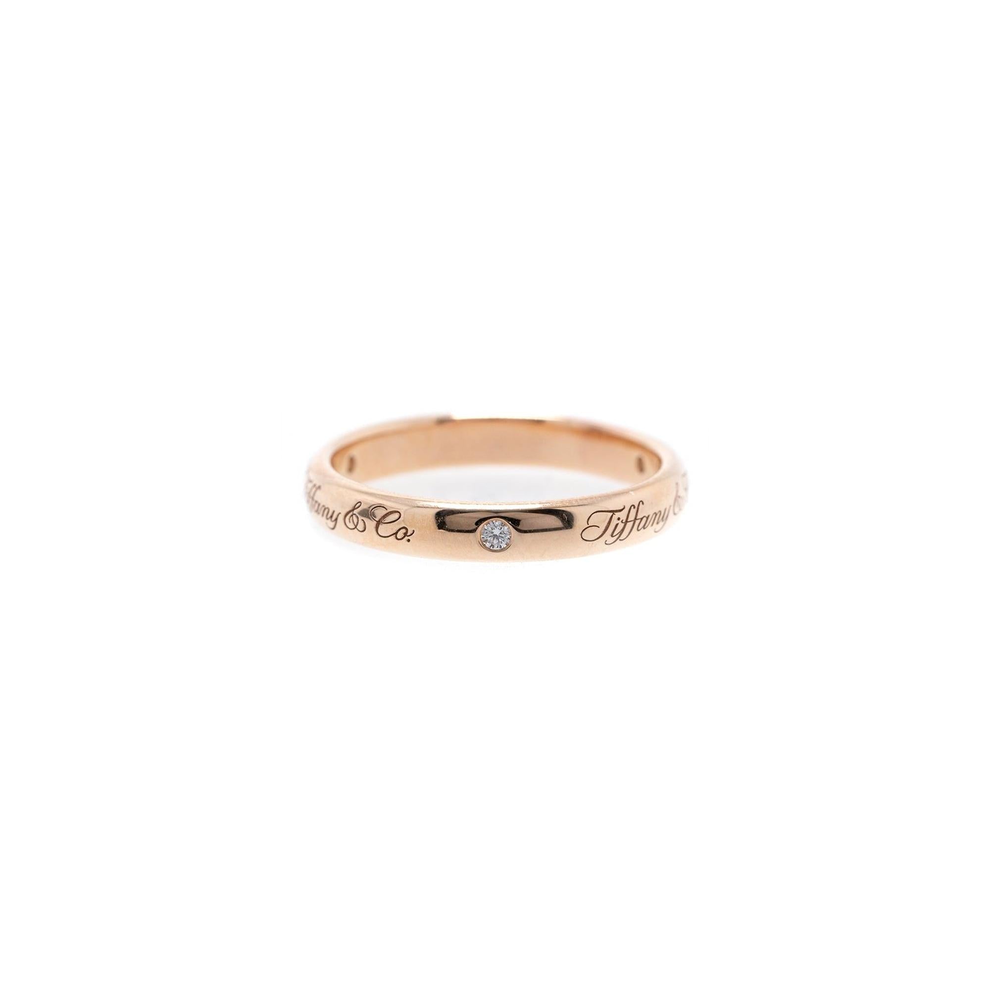 Tiffany & Co. 18k Rose Gold Notes Diamond Band Ring