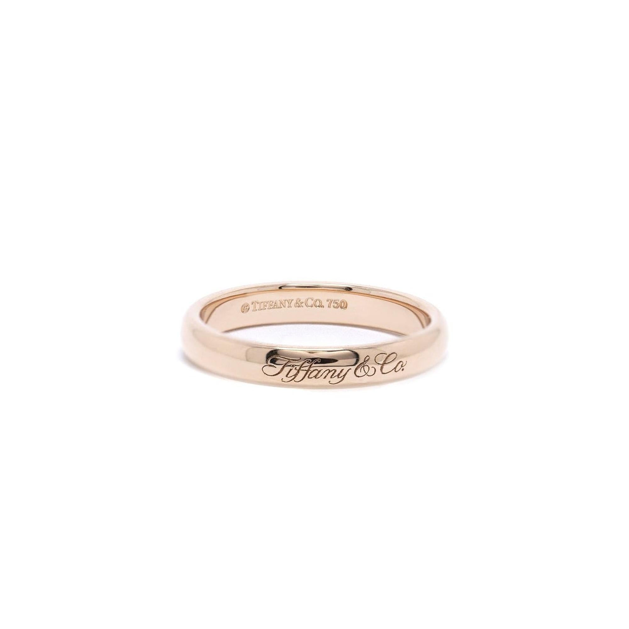 Tiffany & Co. 18k Rose Gold Notes "Tiffany & Co." Band Ring