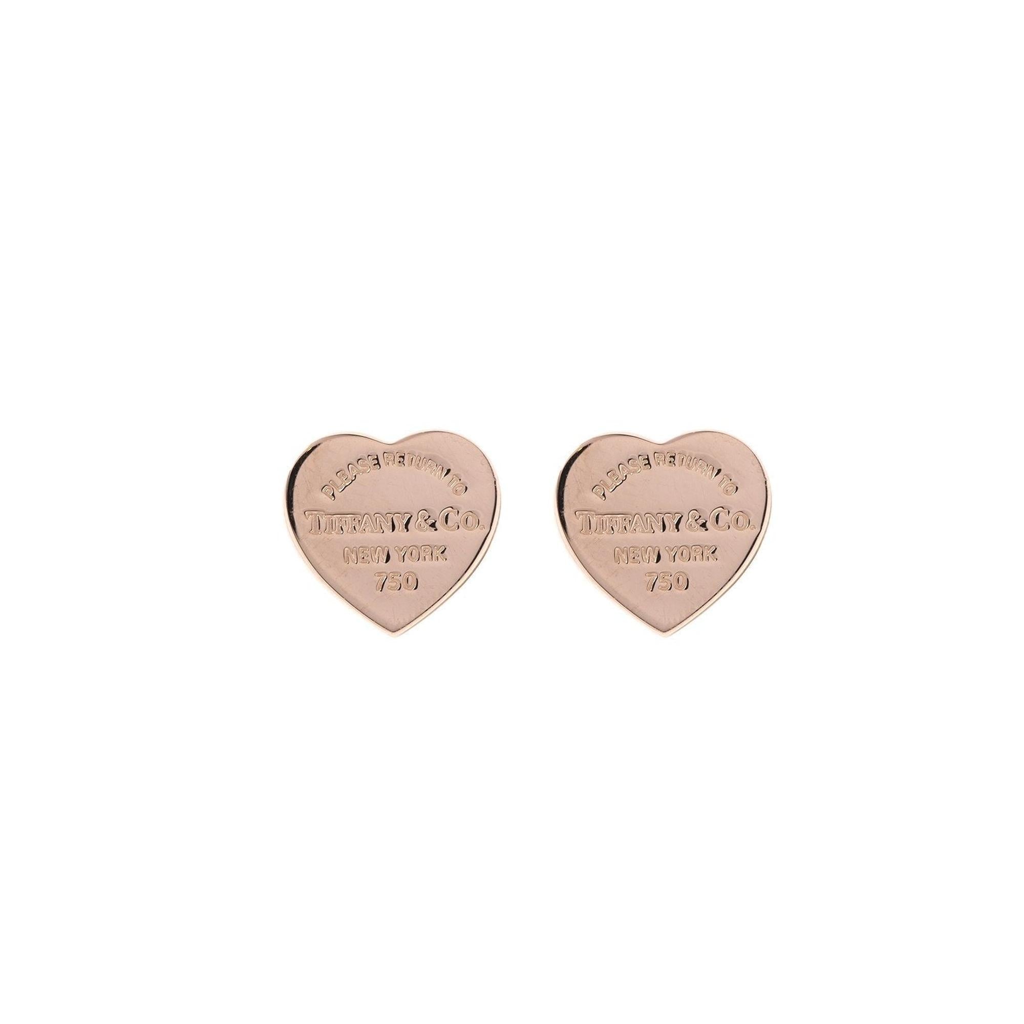 Tiffany & Co. 18k Rose Gold Return to Tiffany Mini Heart Tag Earrings