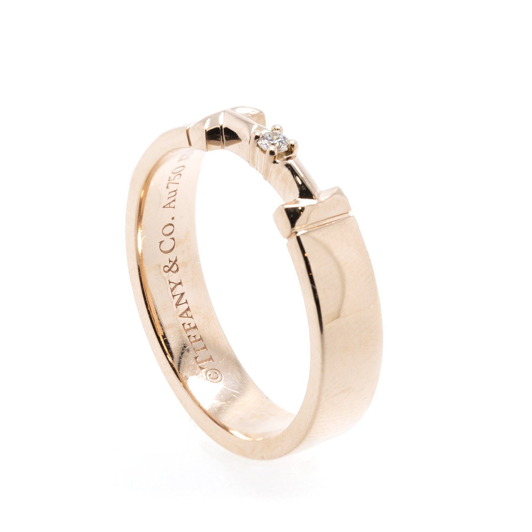 Tiffany & Co. 18k Rose Gold T True Diamond Link Ring