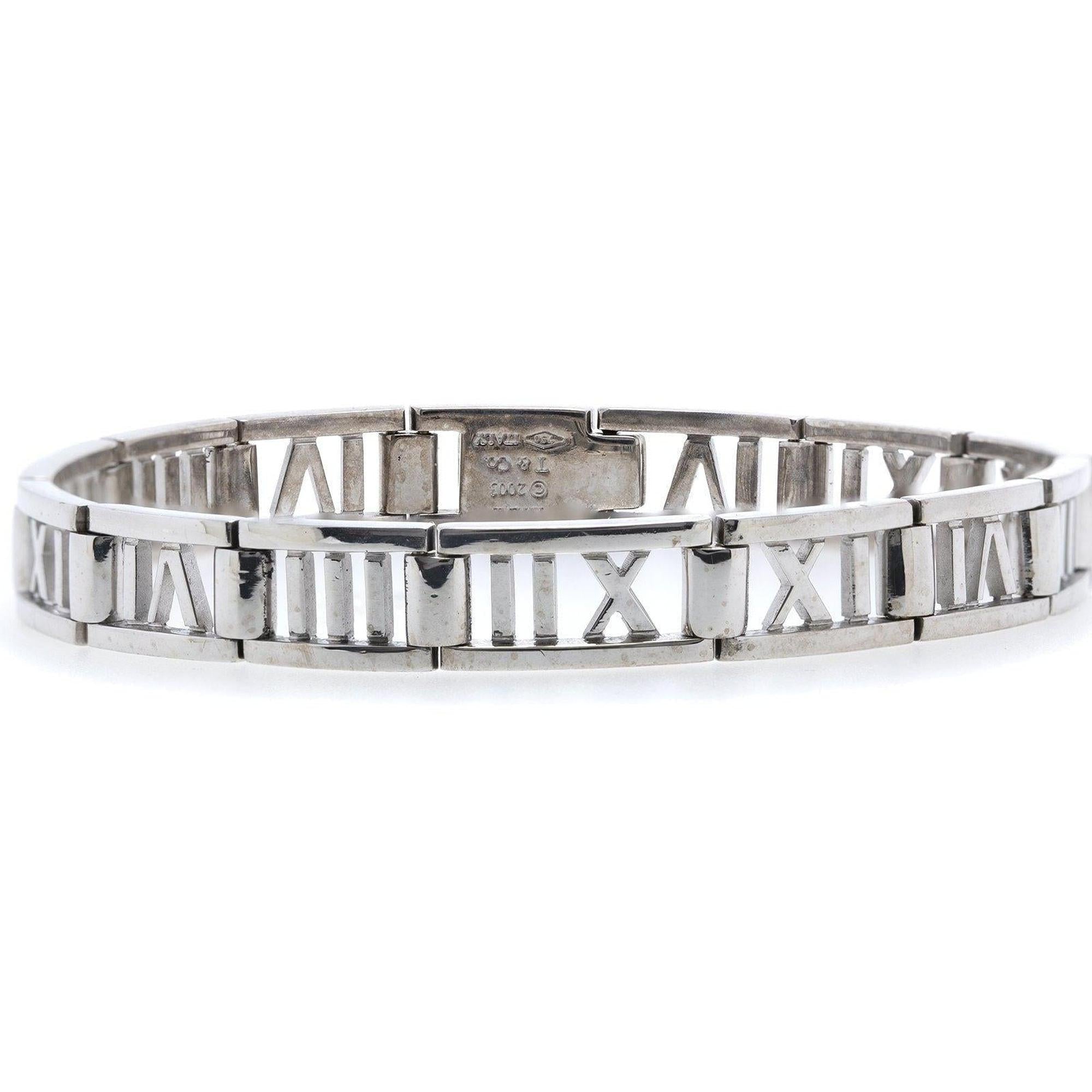 Tiffany & Co. 18k White Gold Atlas Link Bracelet