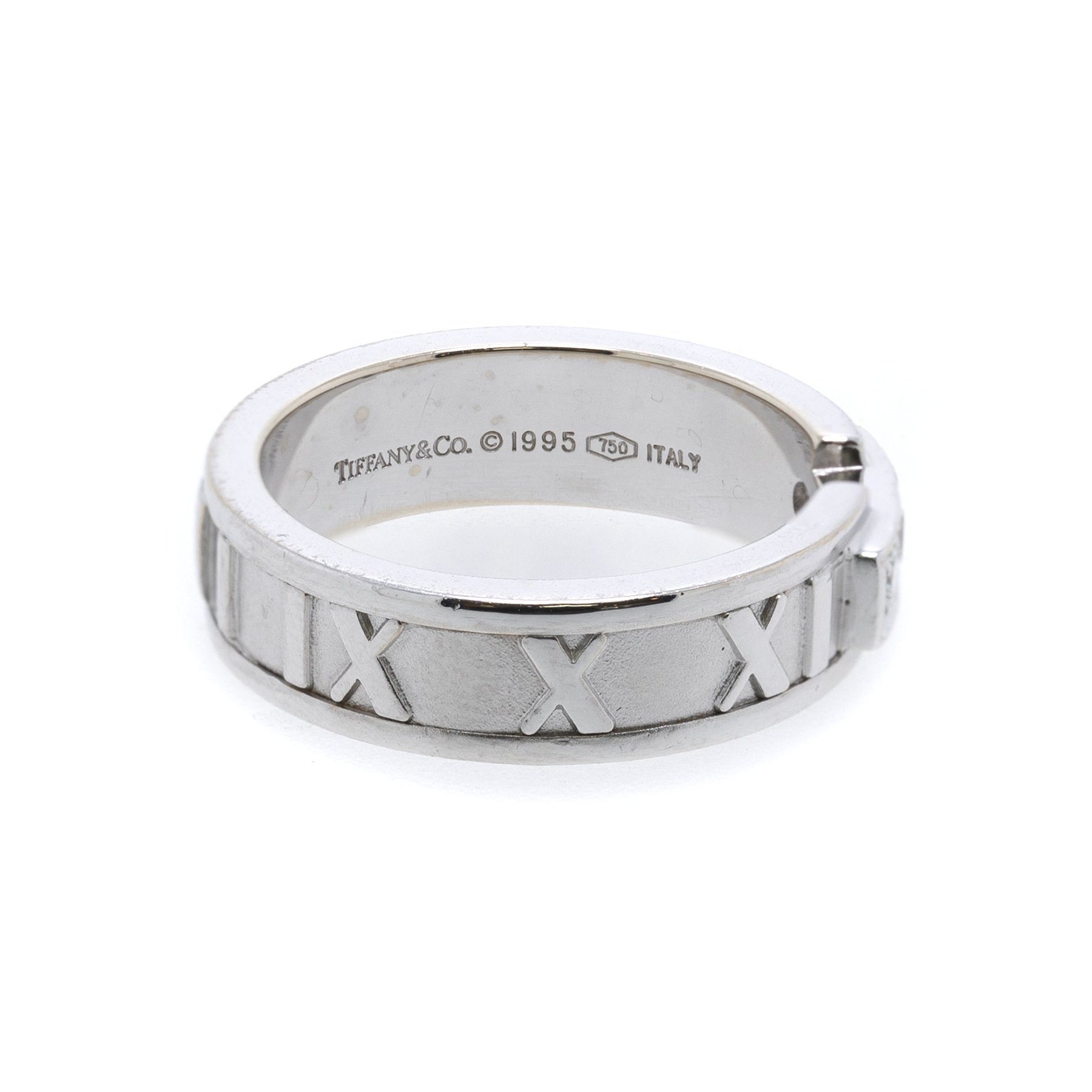 Tiffany & Co. 18k White Gold Atlas Ring with Diamonds