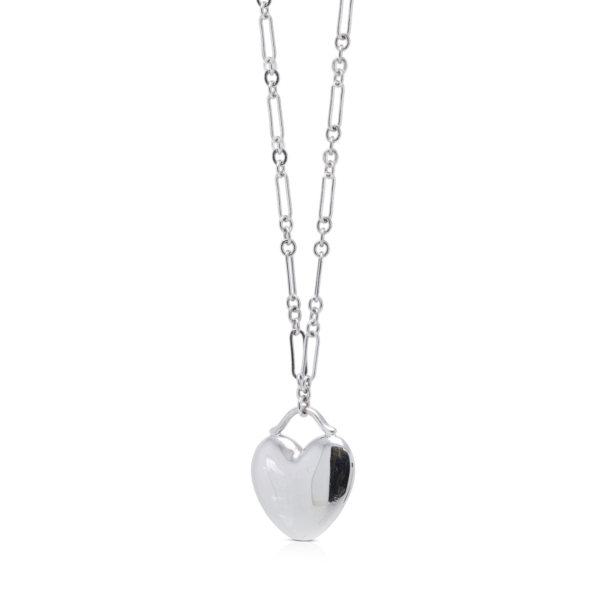 Tiffany & Co. 18k White Gold Diamond Heart Pendant Necklace
