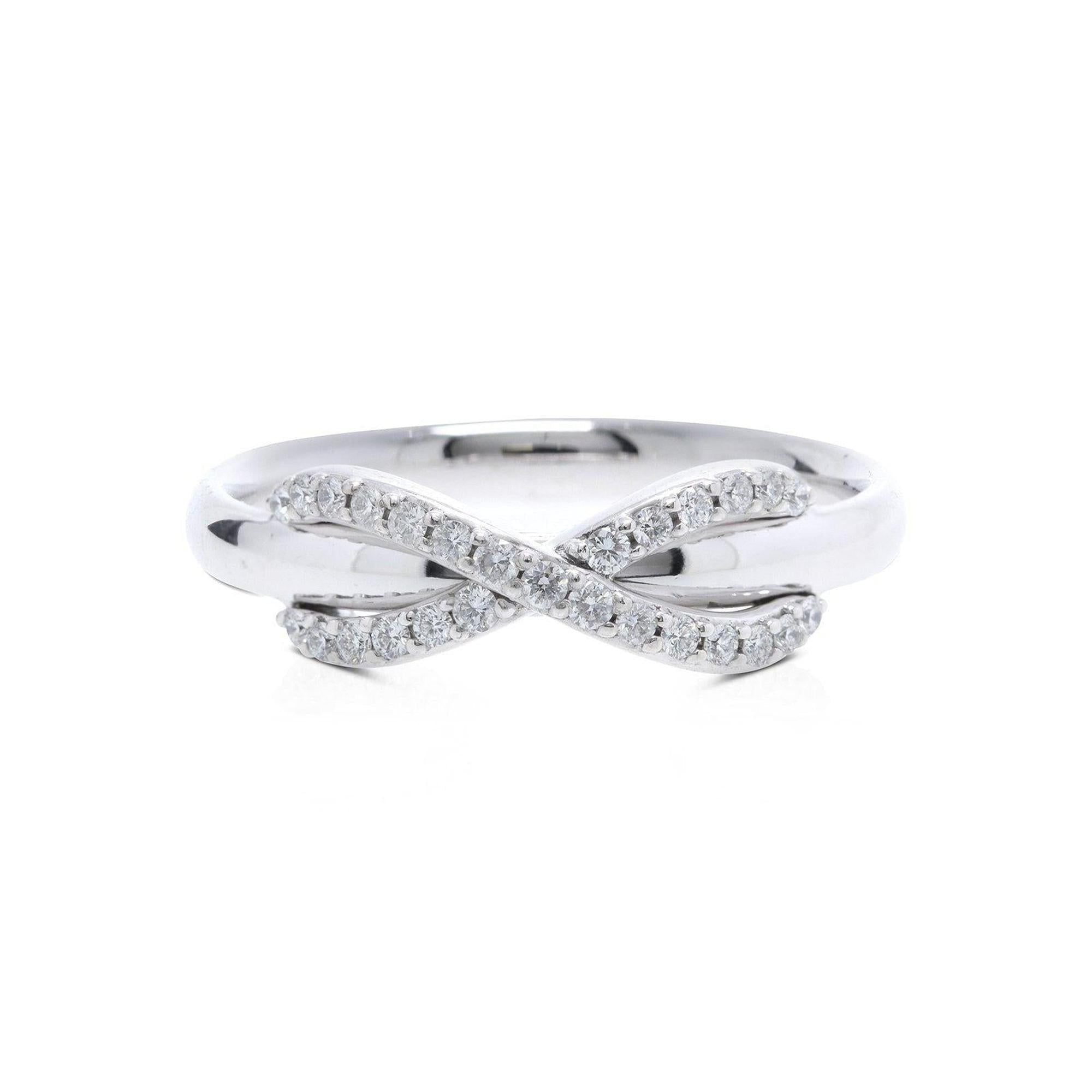 Tiffany & Co. 18k White Gold & Diamond Infinity Ring