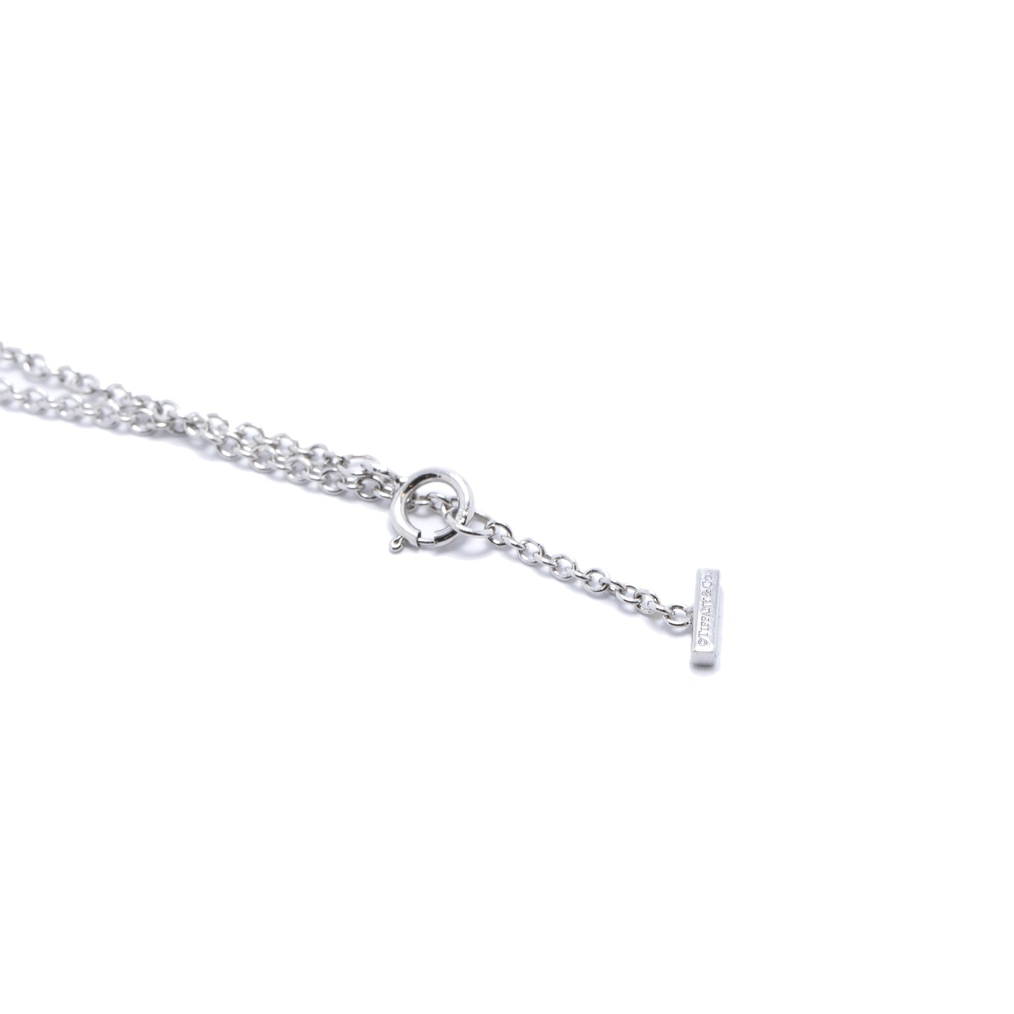 Tiffany & Co. 18k White Gold Diamond T Smile Bracelet